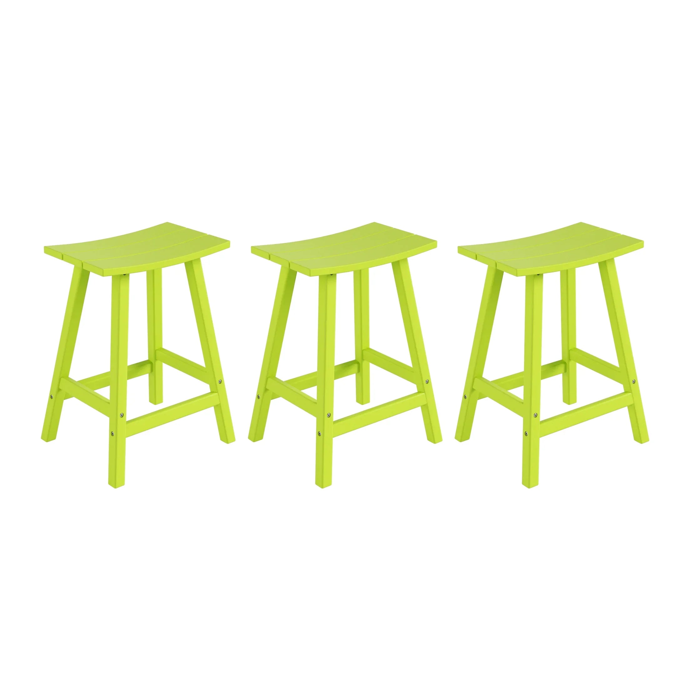 Paradise 24 Inch Counter High Saddle Stools (Set of 3)