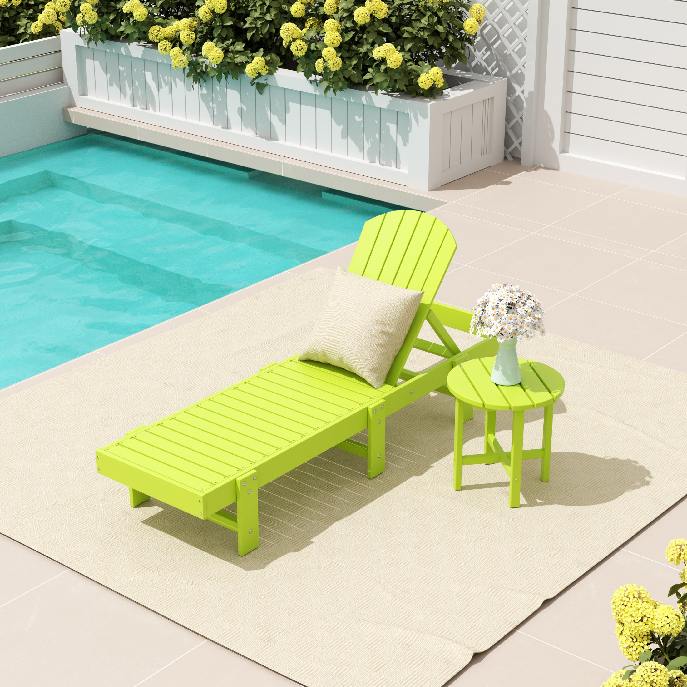 Portside 2 Piece Poly Reclining Chaise Lounge