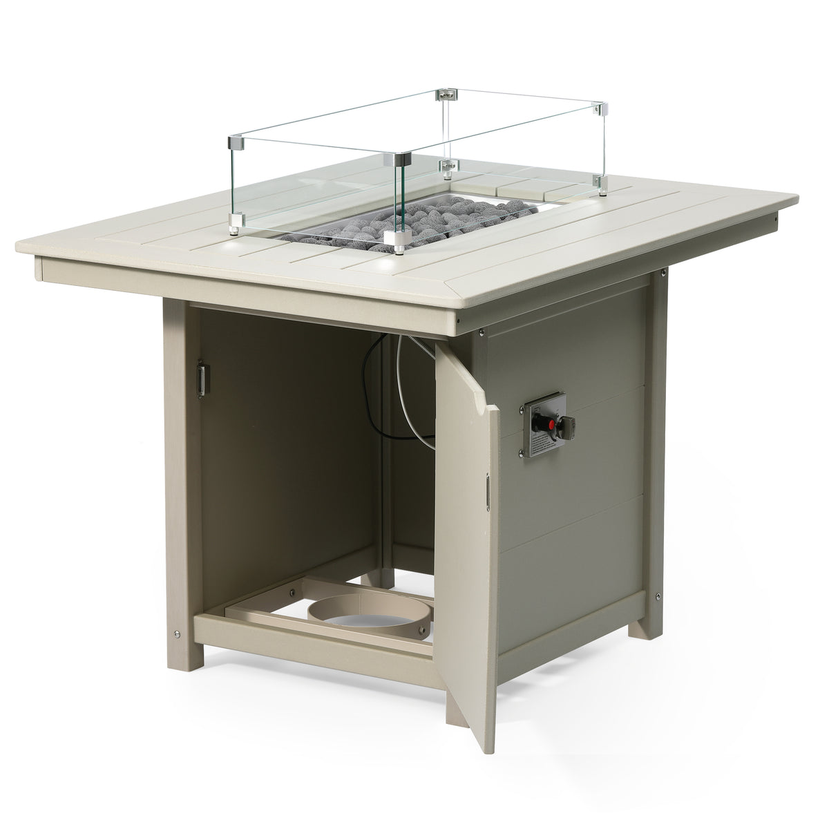 Sol 46" Modern Outdoor Patio Gas Propane Rectangular Fire Pit Table