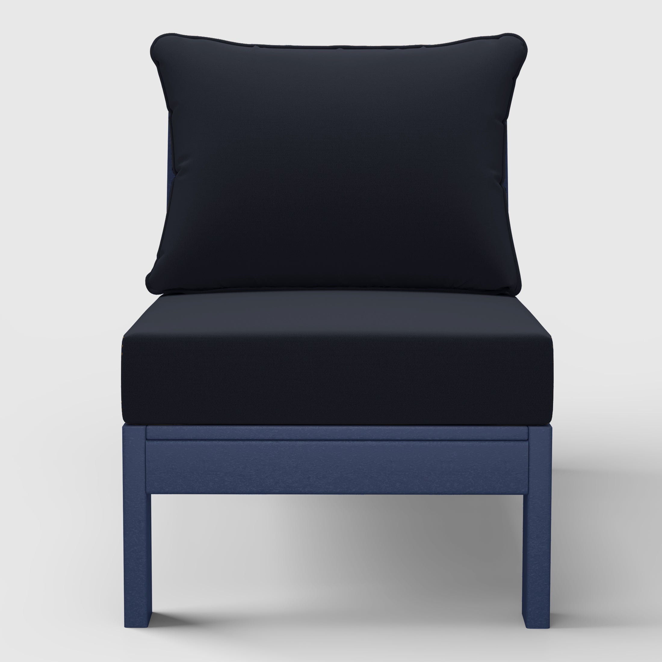 Portsmouth Outdoor HDPE Deep Seating Modular Armless Patio Chair with Patio Cushions