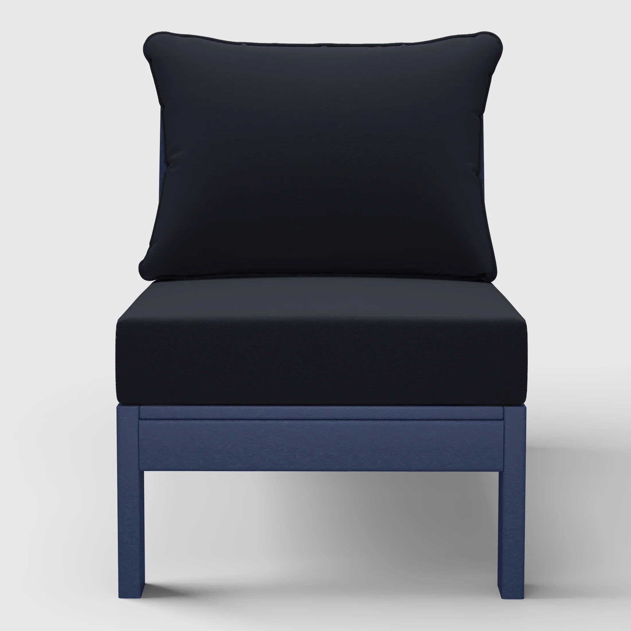 Portsmouth Outdoor HDPE Deep Seating Modular Armless Patio Chair with Patio Cushions