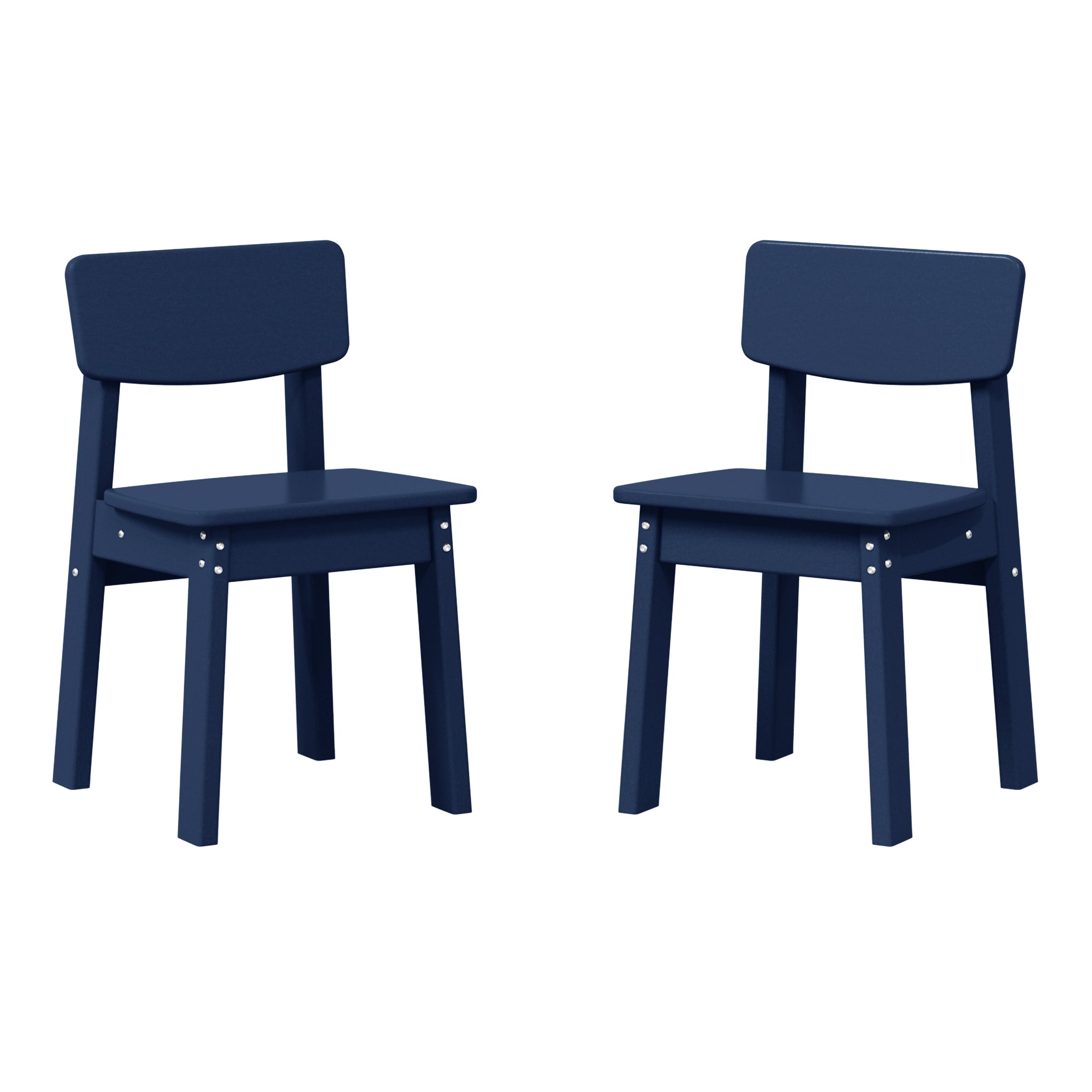 Little Explorers Outdoor HDPE Kids Modern Plastic Toddler Dining Chairs (Set of Two)