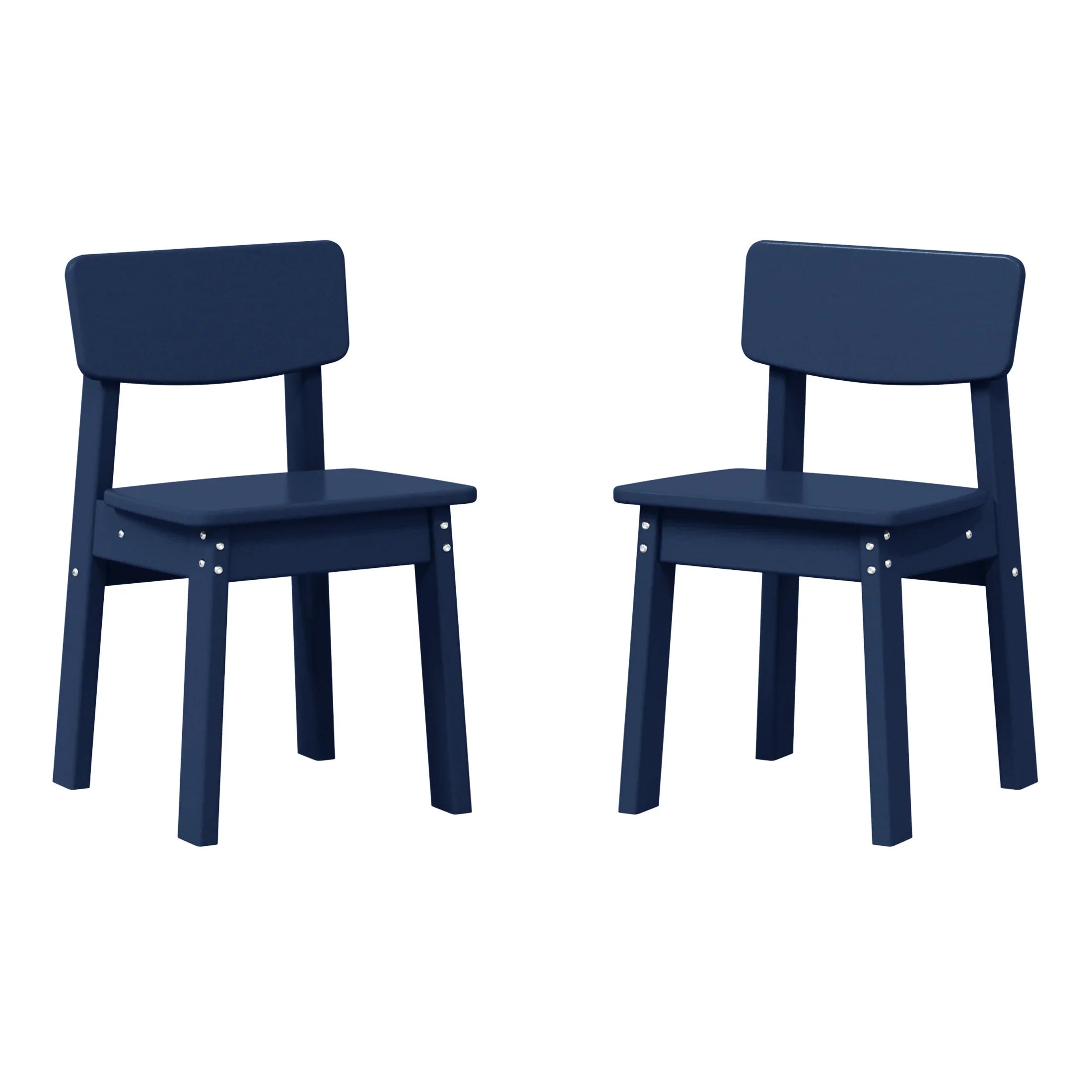 Little Explorers Outdoor HDPE Kids Modern Plastic Toddler Dining Chairs (Set of Two)