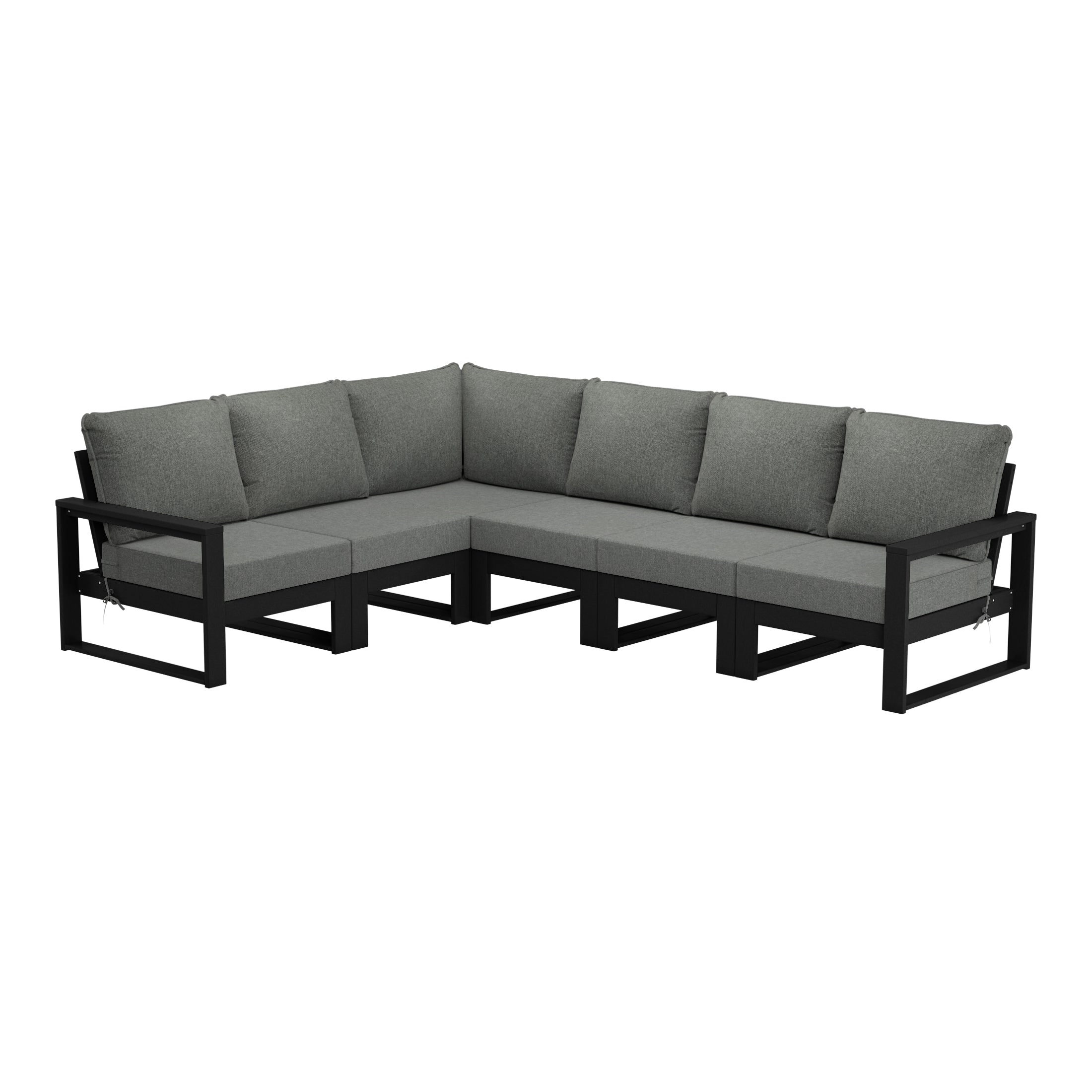 Rockaway 6-Piece Outdoor L-Shaped Patio Corner Sectional Sofa Conversation Set