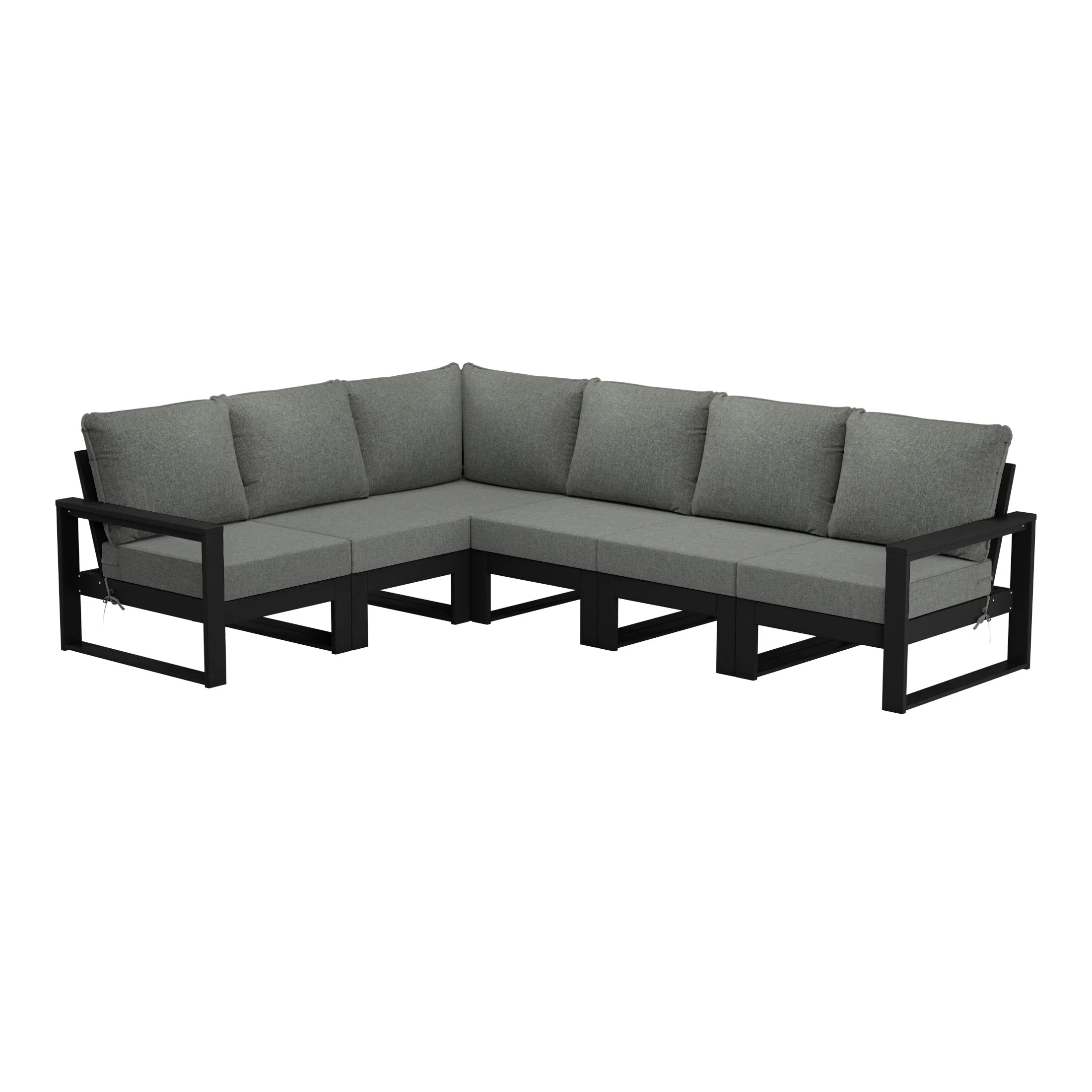Rockaway 6-Piece Outdoor L-Shaped Patio Corner Sectional Sofa Conversation Set