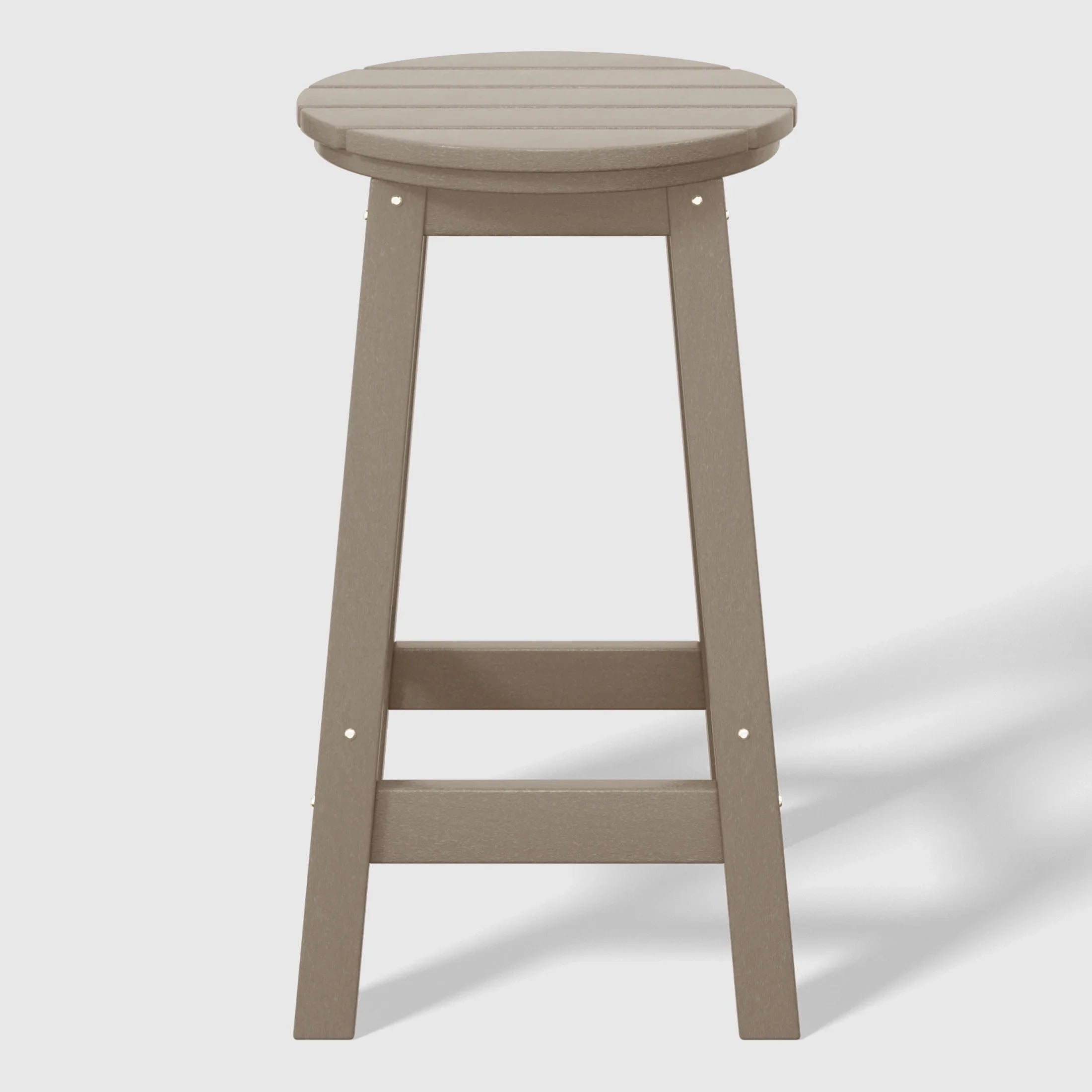 Paradise 24" HDPE Outdoor Patio Round Counter Height Bar Stool Set of 3