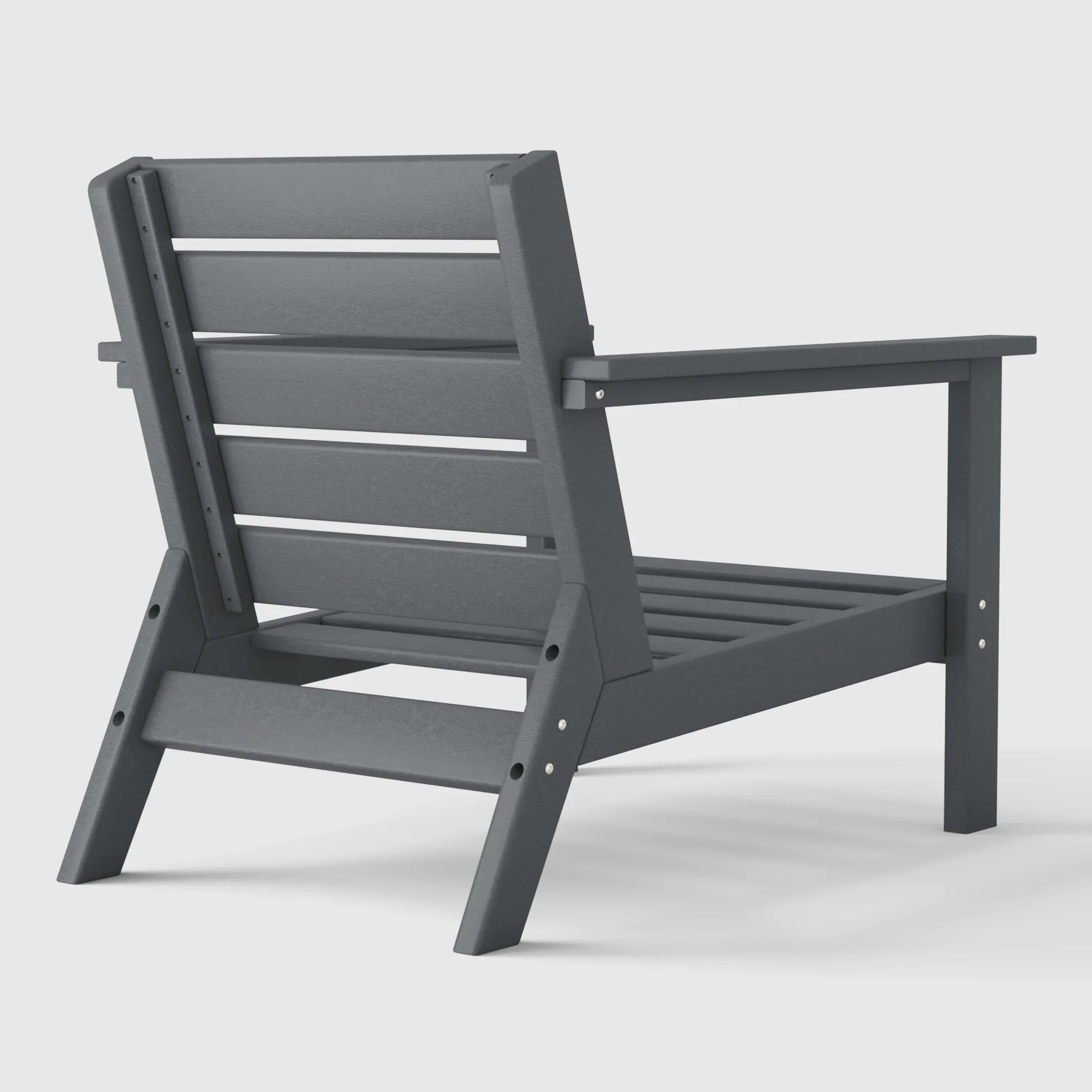 Portsmouth Outdoor Modern HDPE Patio Club Chair with Deep Seat Cushions