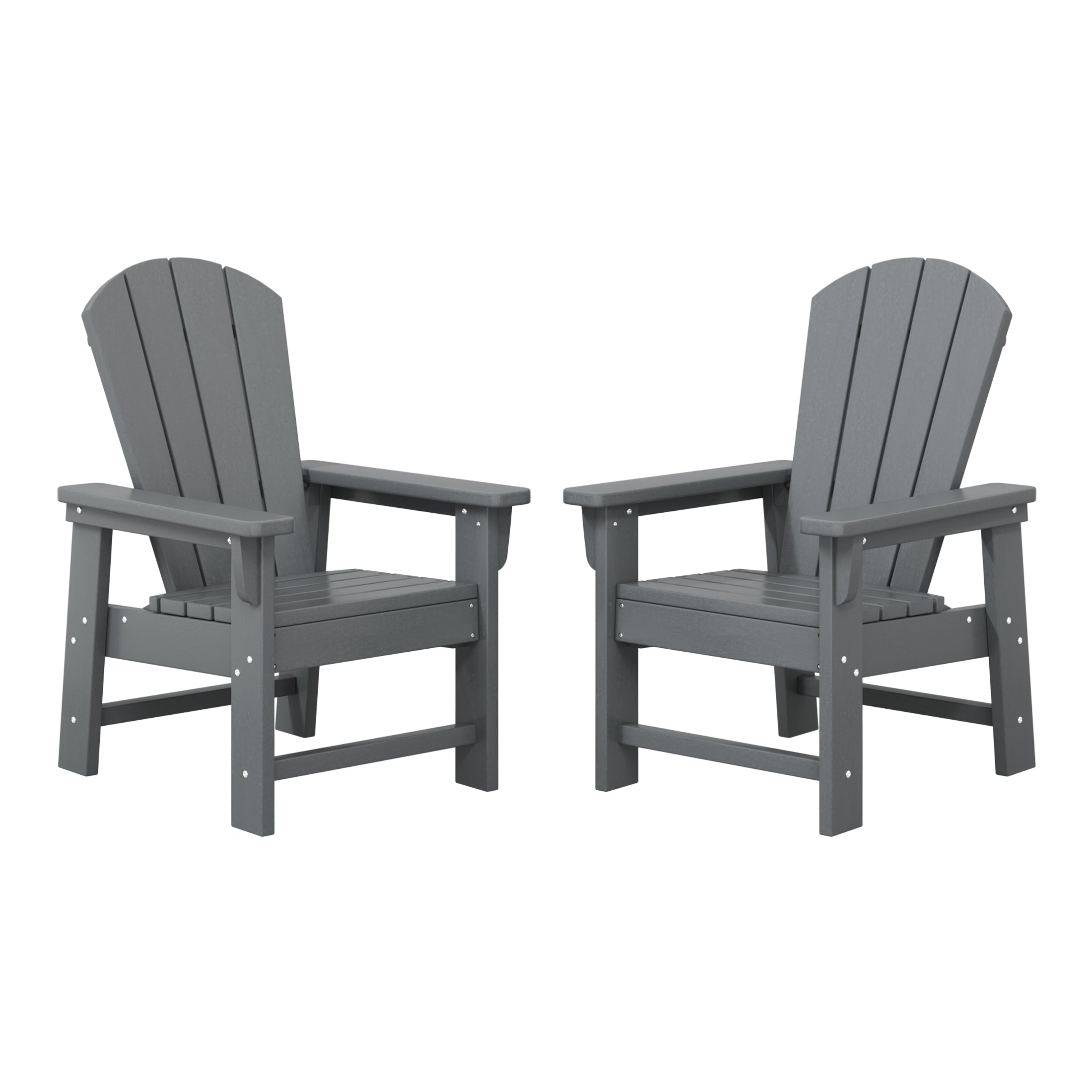 Paradise Kids Outdoor Adirondack Plastic Patio Chair (Set of 2)