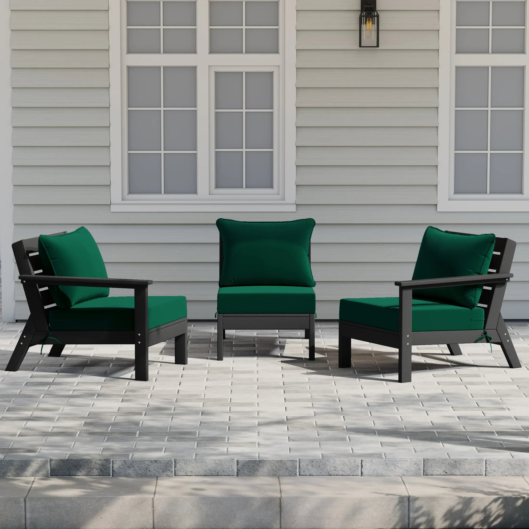 Portsmouth Outdoor Patio HDPE Sectional Sofa with Patio Cushions