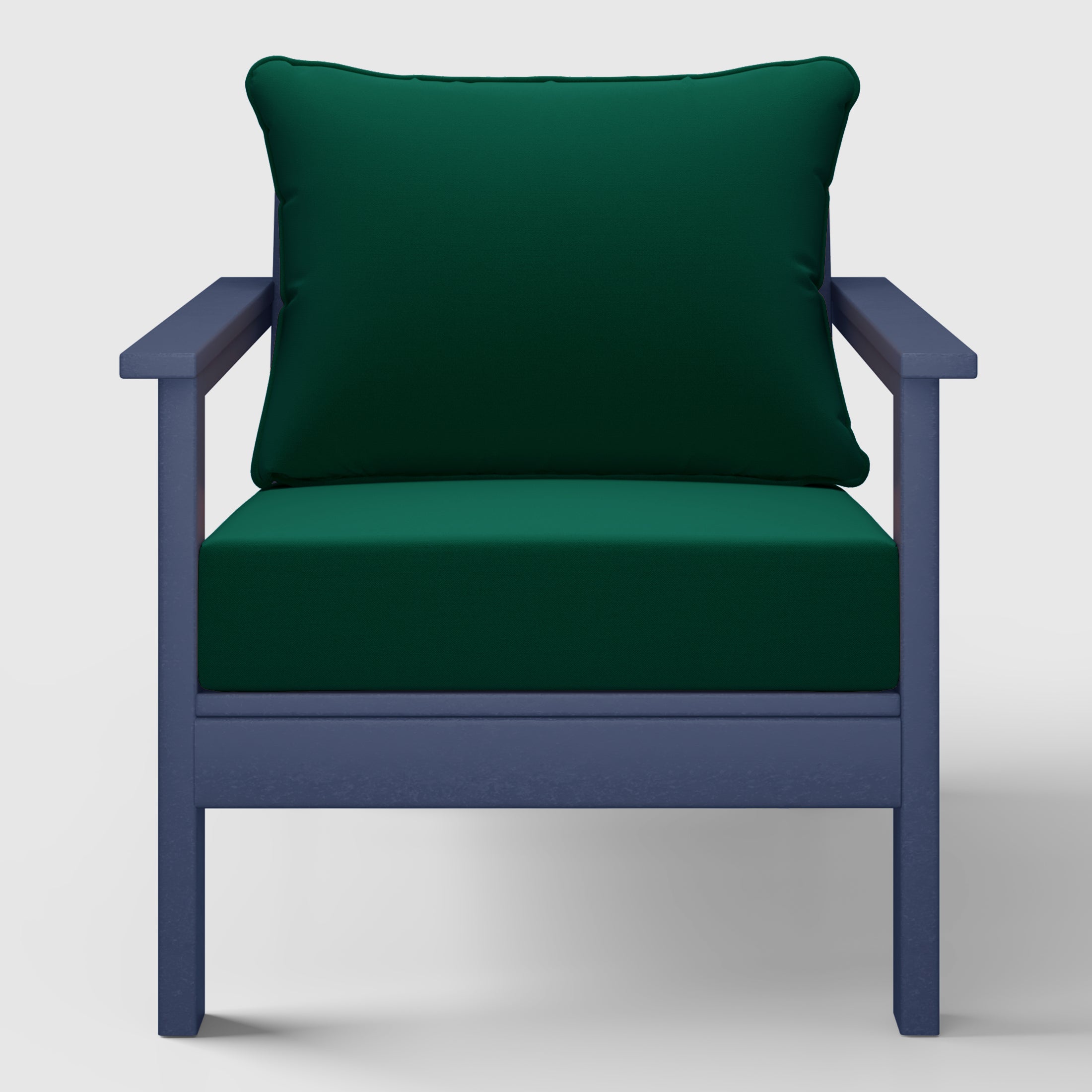 Portsmouth Outdoor Modern HDPE Patio Club Chairs with Deep Seat Cushions (Set of 2)