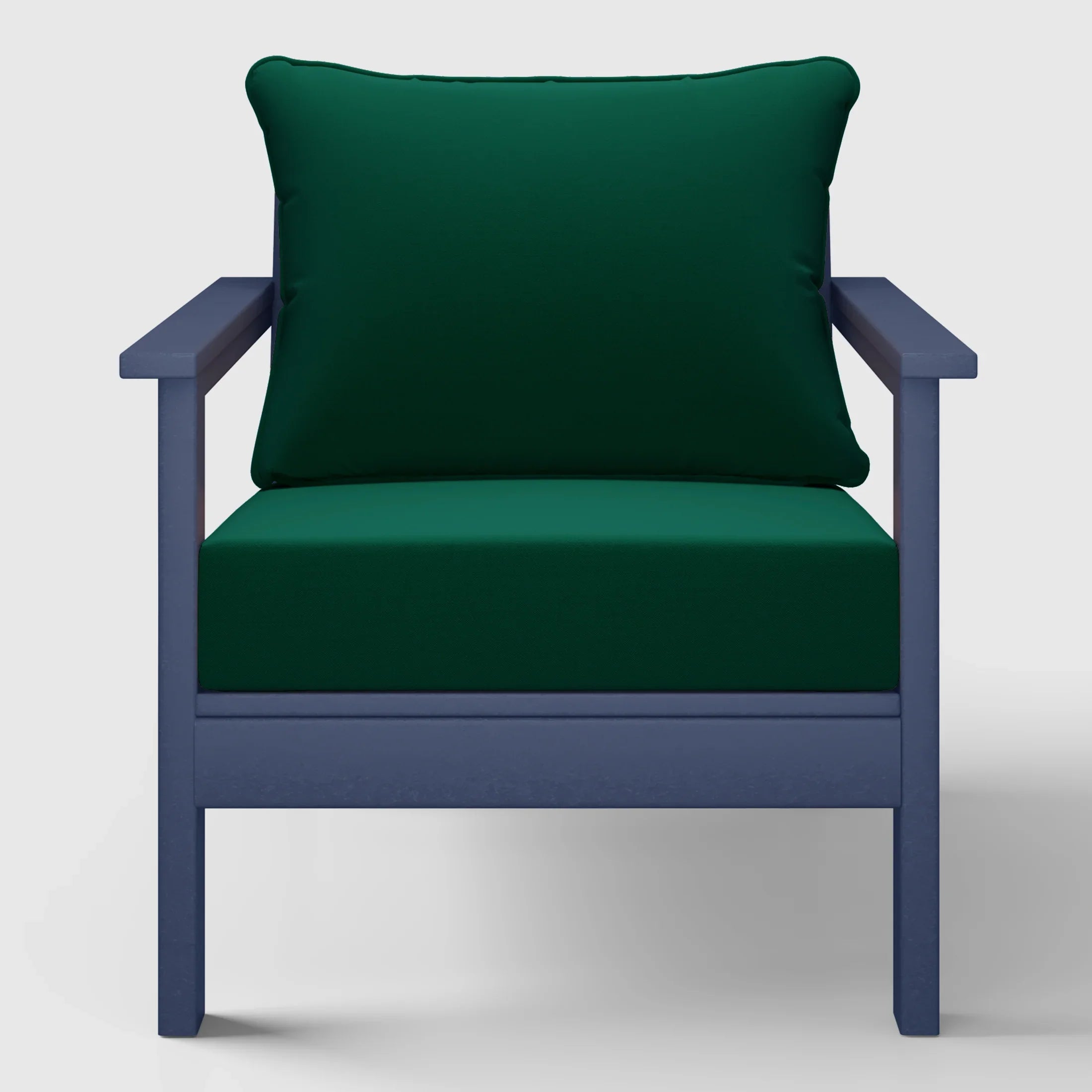 Portsmouth Outdoor Modern HDPE Patio Club Chairs with Deep Seat Cushions (Set of 2)