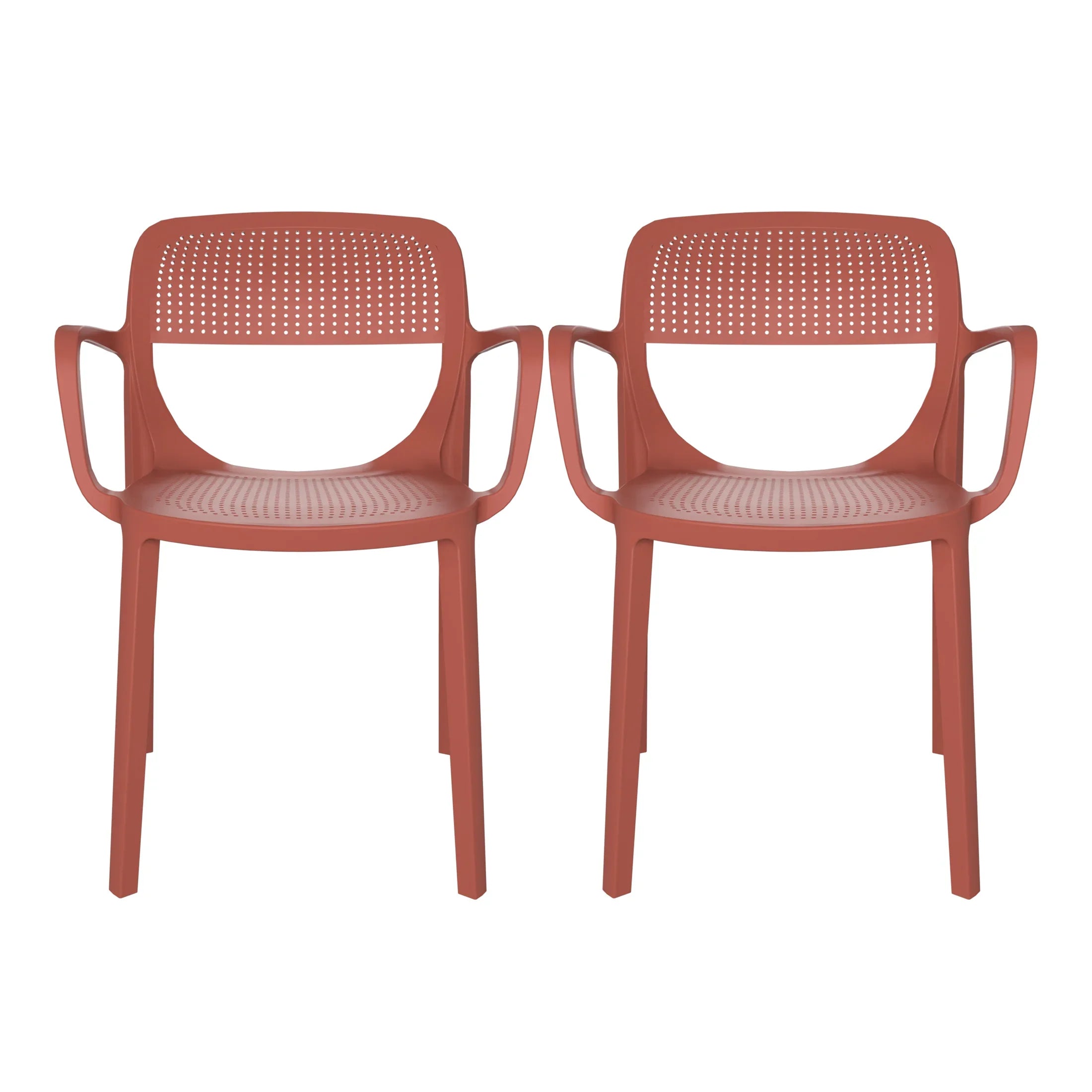Sunshine Outdoor Stackable Plastic Resin Patio Dining Armchair (Set of 2)