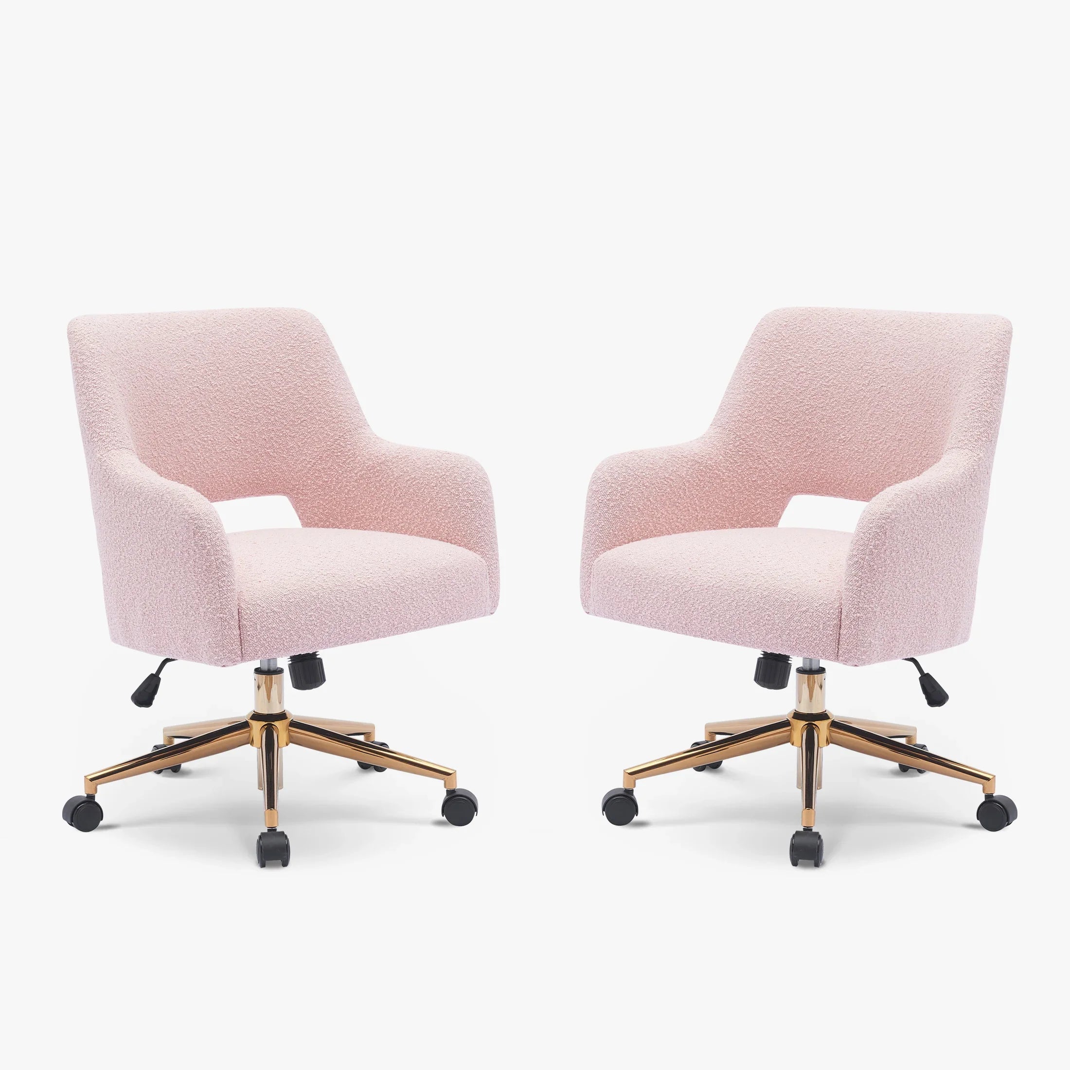 Amélie Mid-Century Modern Swivel Office Vanity Chair with Wheels
