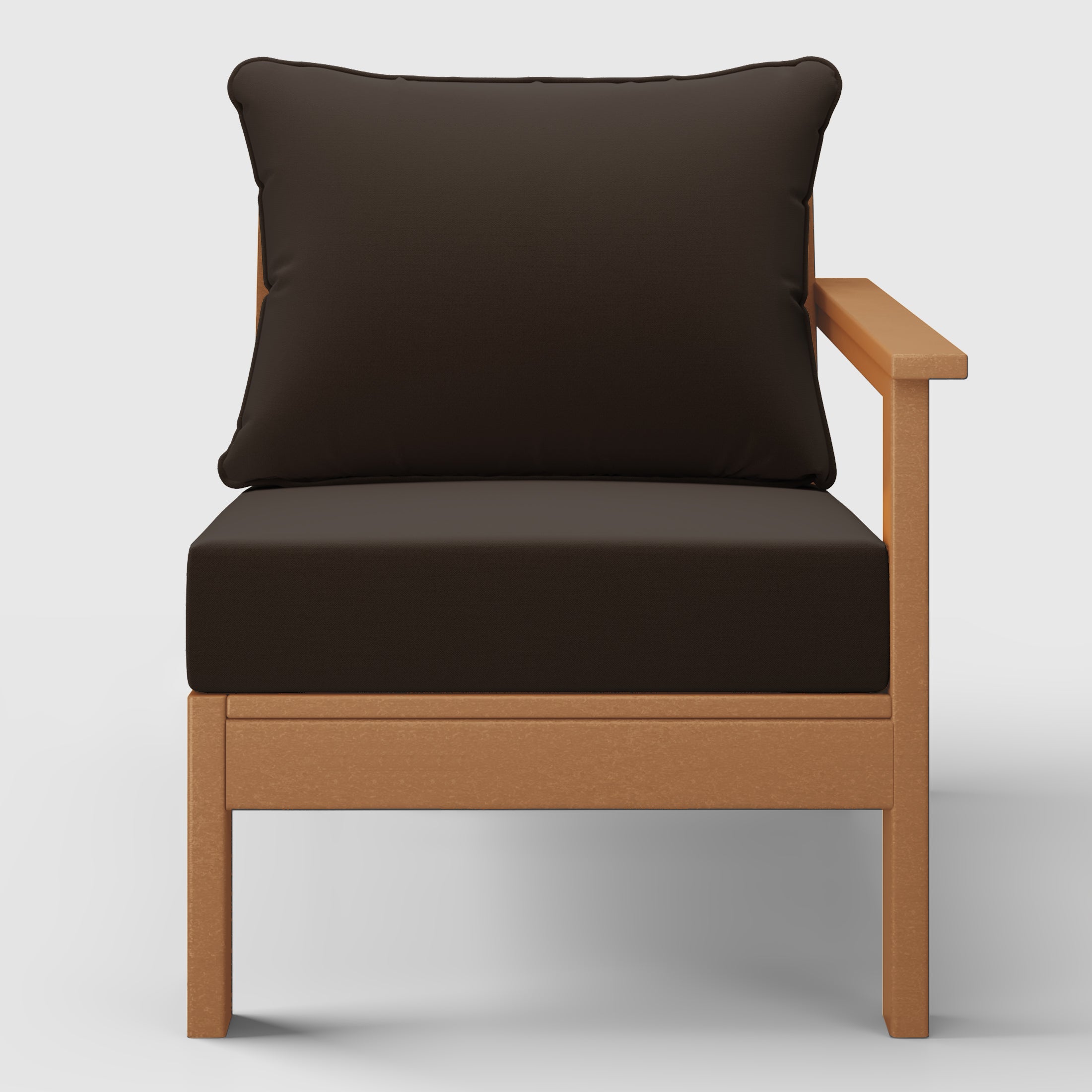 Portsmouth Outdoor Patio HDPE Right Arm Sectional Corner Club Chair with Patio Cushions