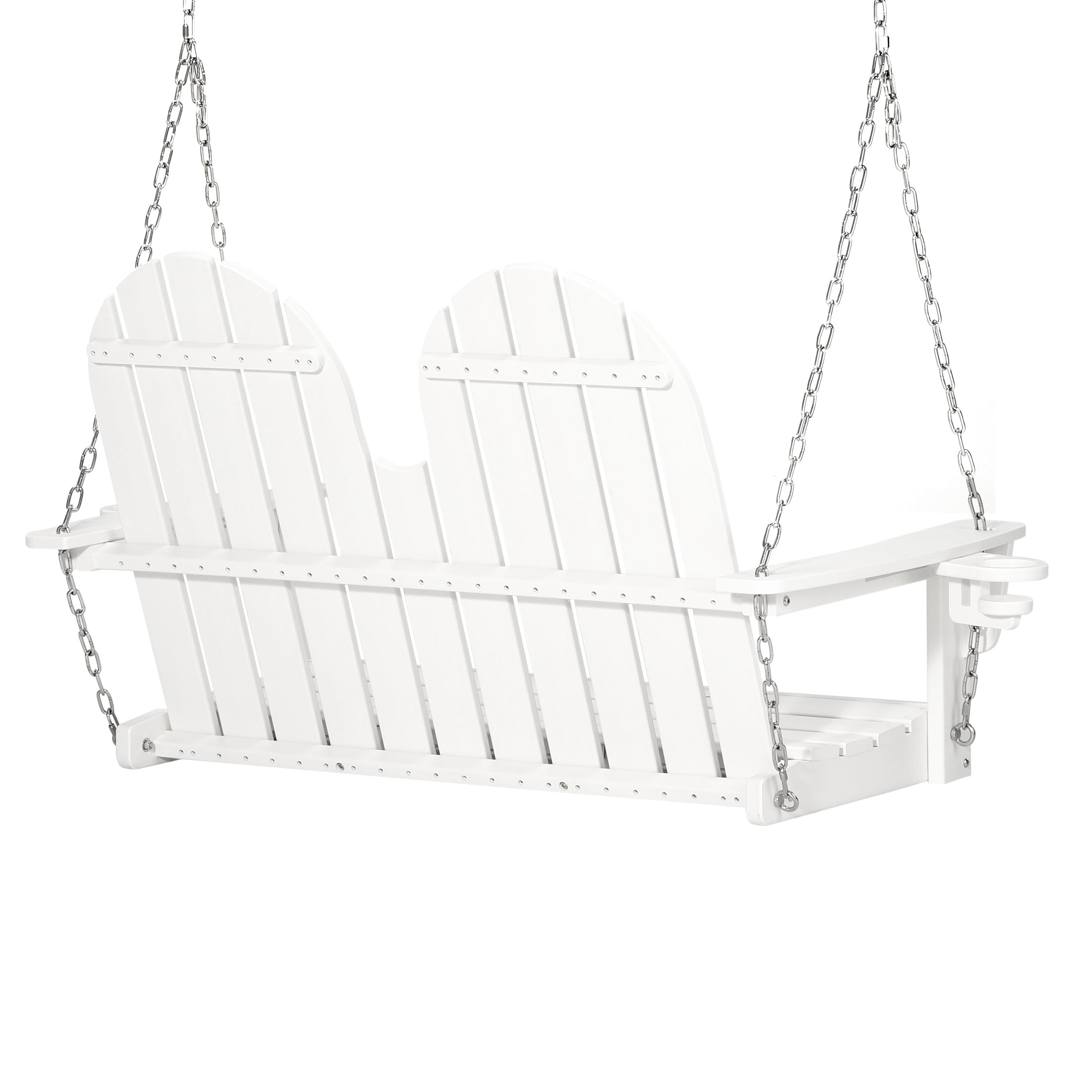 Savannah 4ft Outdoor HDPE Poly Farmhouse Hanging Porch Swing With Cup Holders