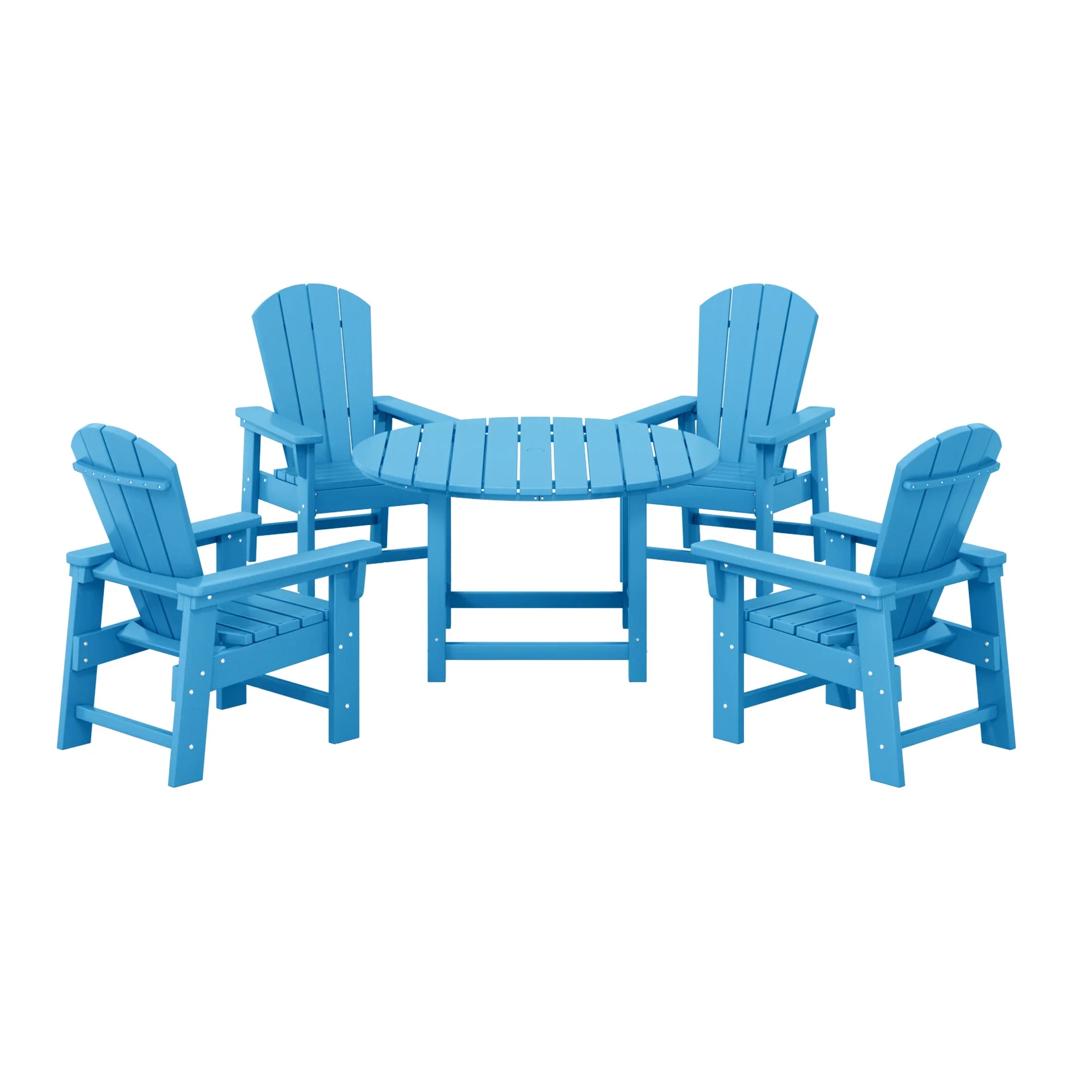 Paradise Kids 5-Piece HDPE Outdoor Patio Round Dining Table and Chairs Set