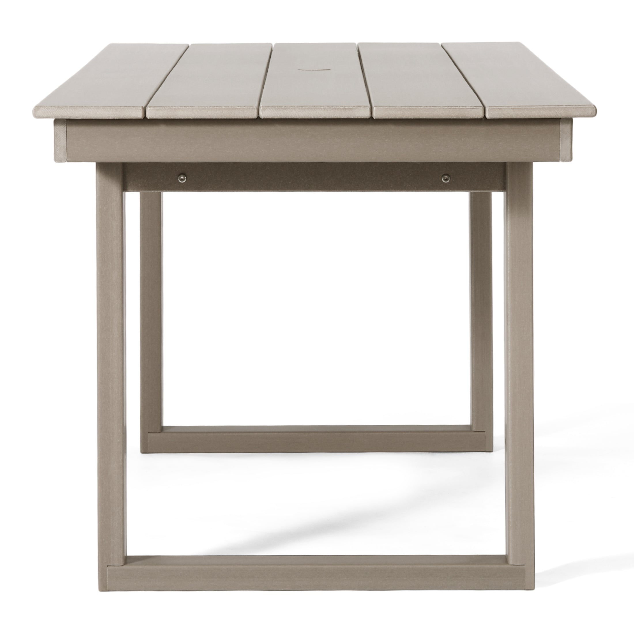 Cambria 68" Outdoor HDPE Modern Rectangular Patio Dining Table With Umbrella Hole