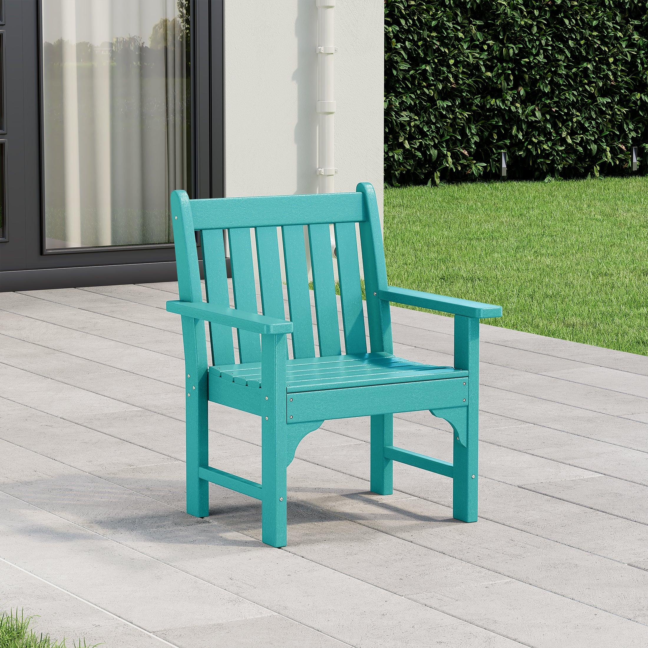 Paradise Outdoor Patio HDPE Adirondack Dining Arm Chair