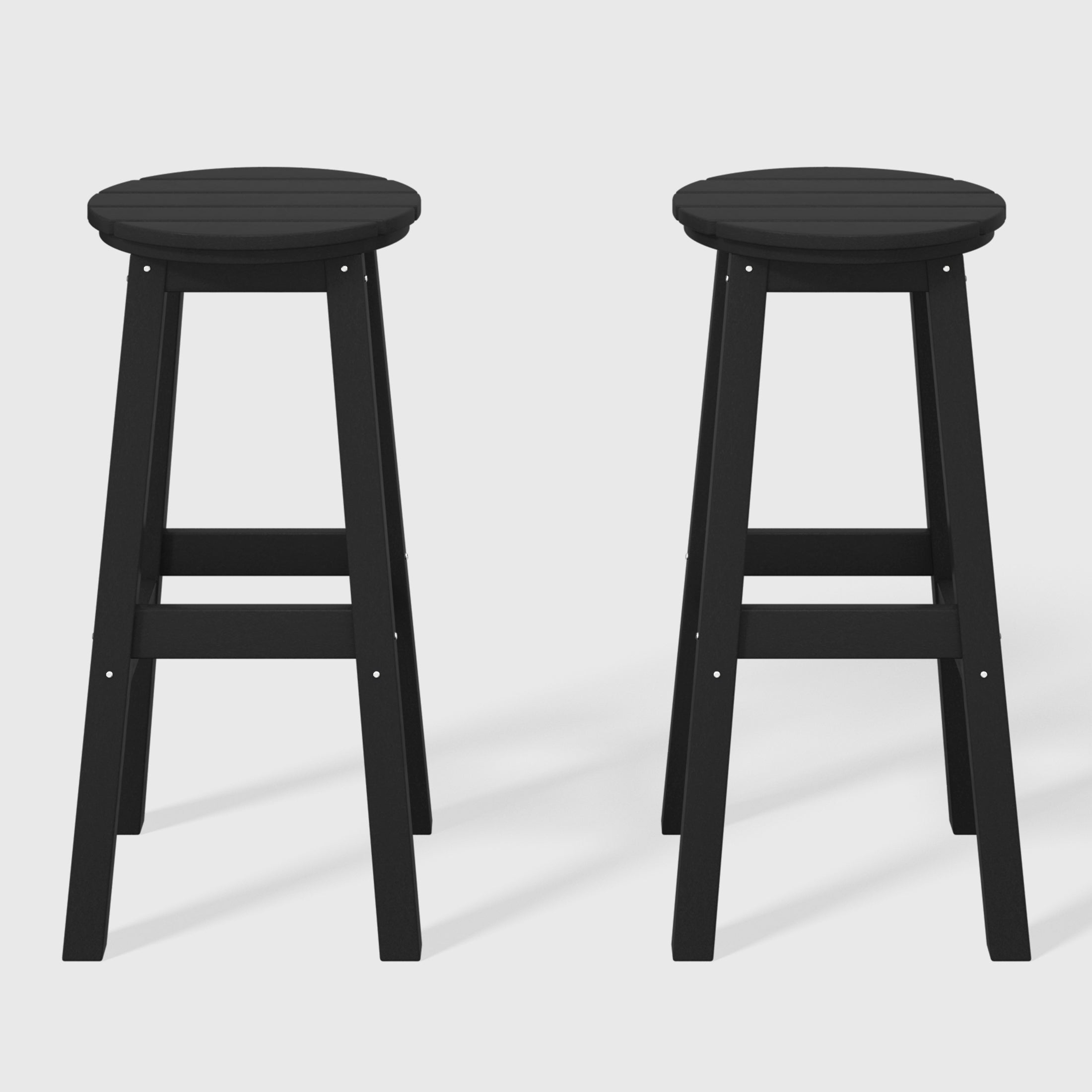 Paradise 29" HDPE Outdoor Patio Round Bar Stool Set of 2