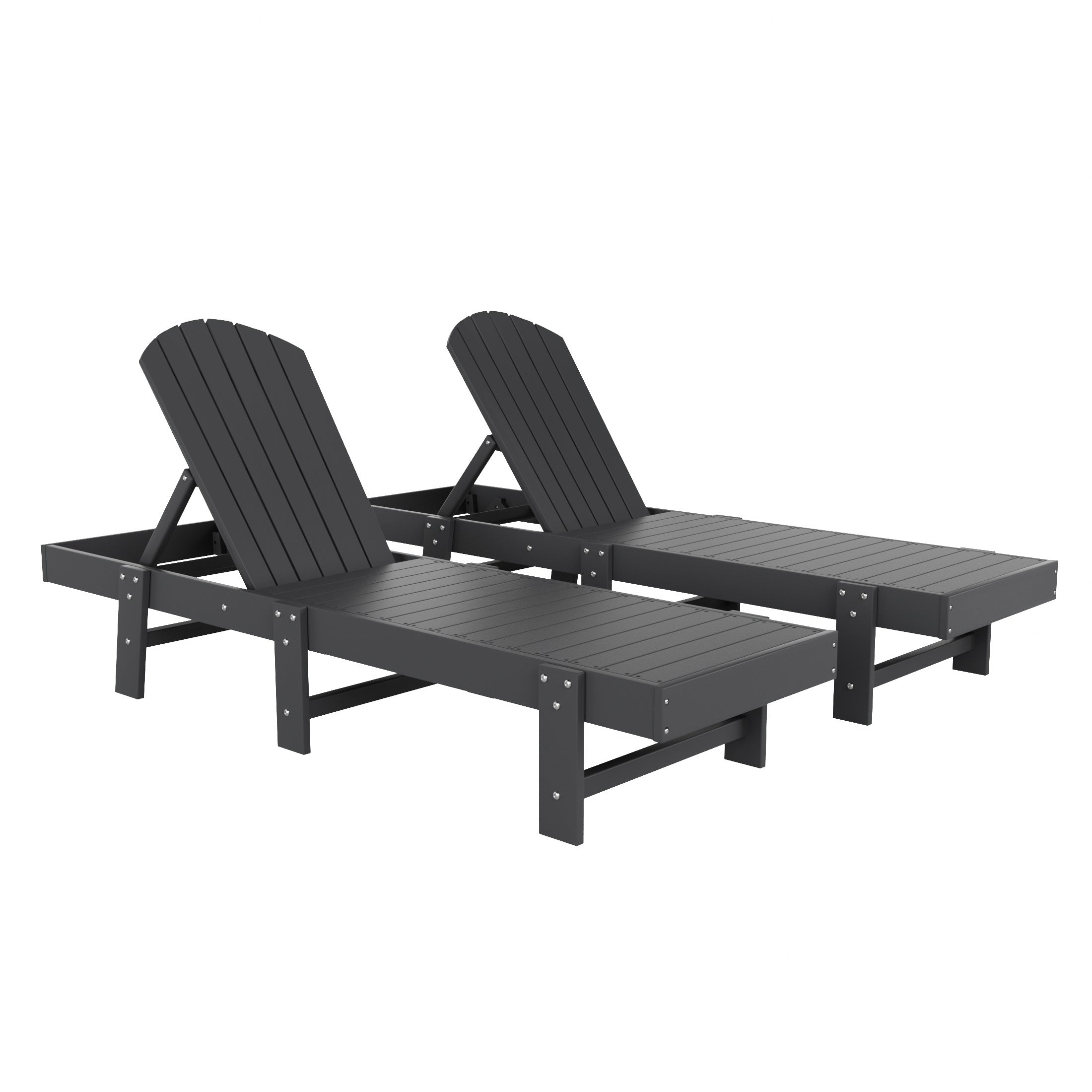 Portside Classic Adirondack Poly Reclining Chaise Lounge