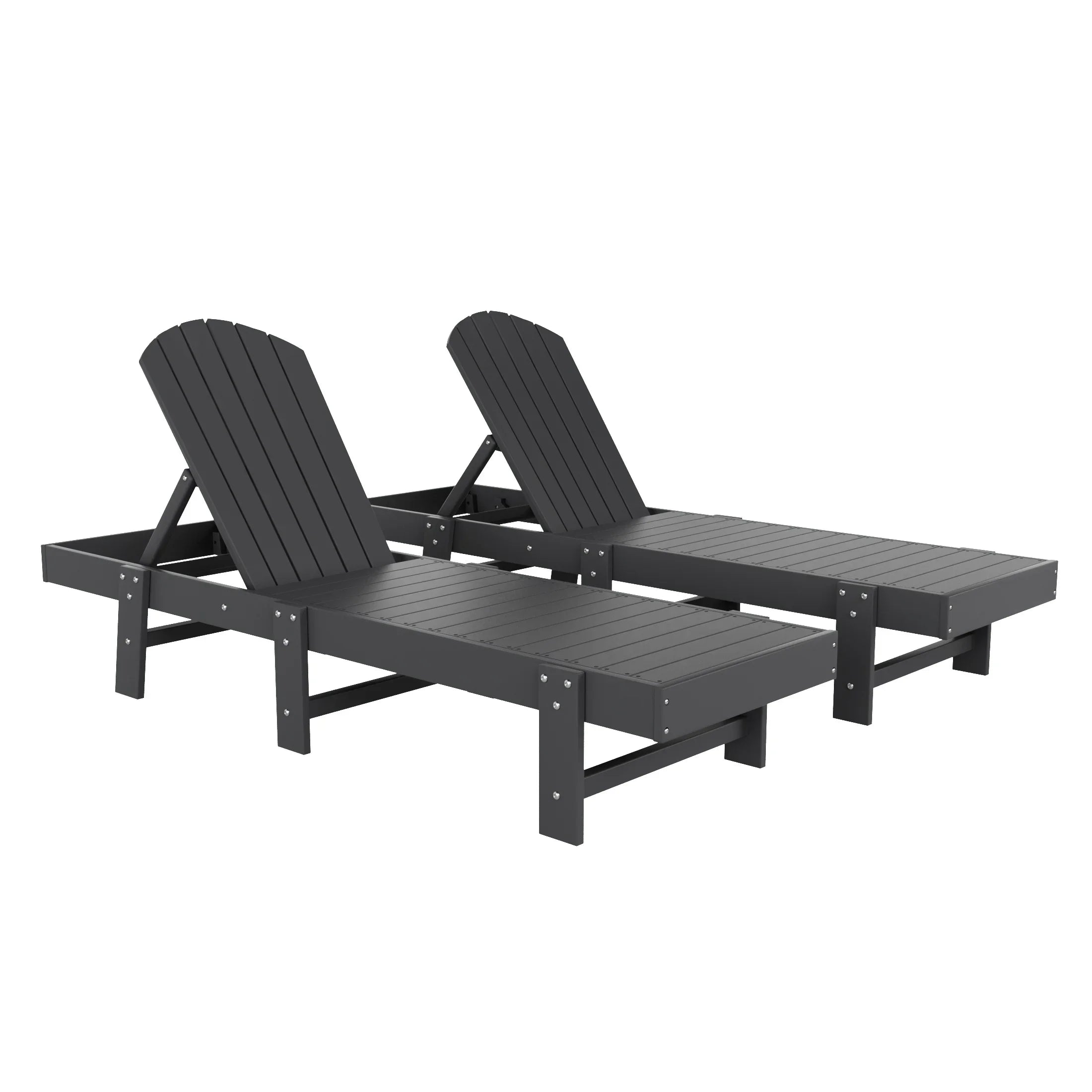Portside Classic Adirondack Poly Reclining Chaise Lounge
