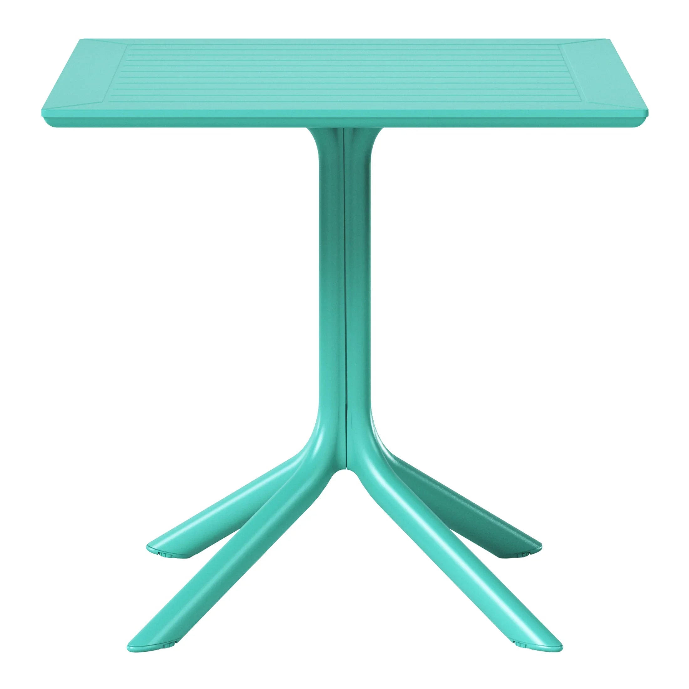 Sunshine 31.5" Square Outdoor Plastic Resin Patio Dining Table for 4