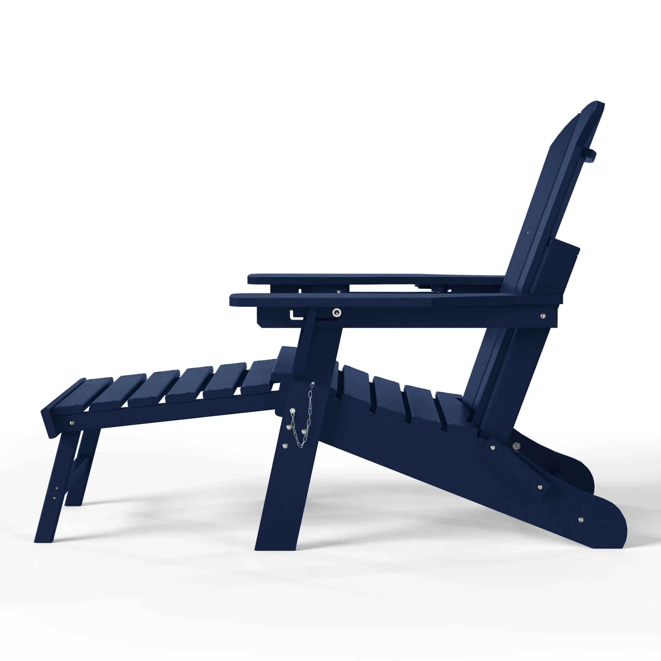 Paradise Folding Adjustable Adirondack Chair with Retractable Ottoman and Cup Holder (Set of 2)