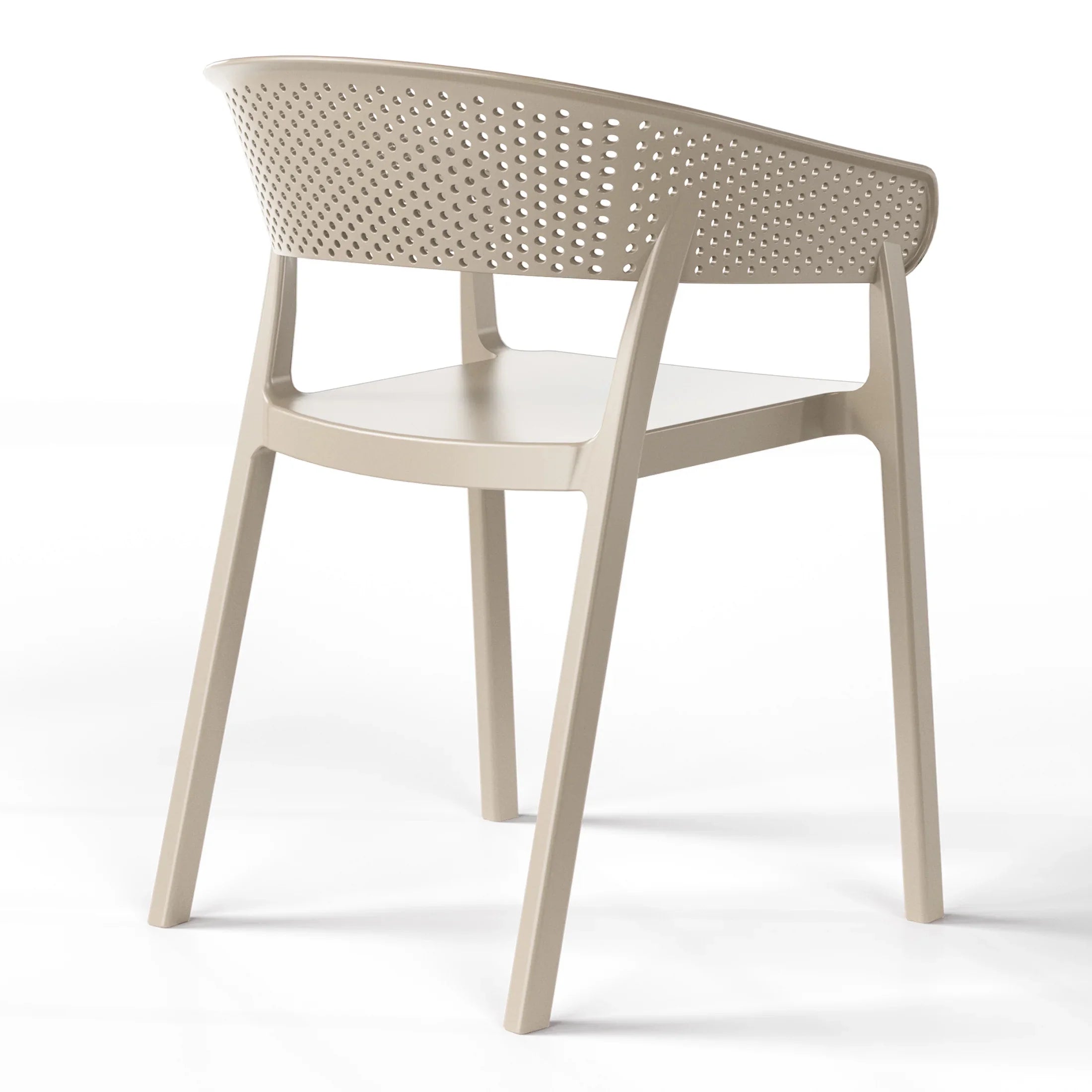 Sunshine Outdoor Modern Stackable Plastic Resin Patio Dining Armchair (Set of 2)