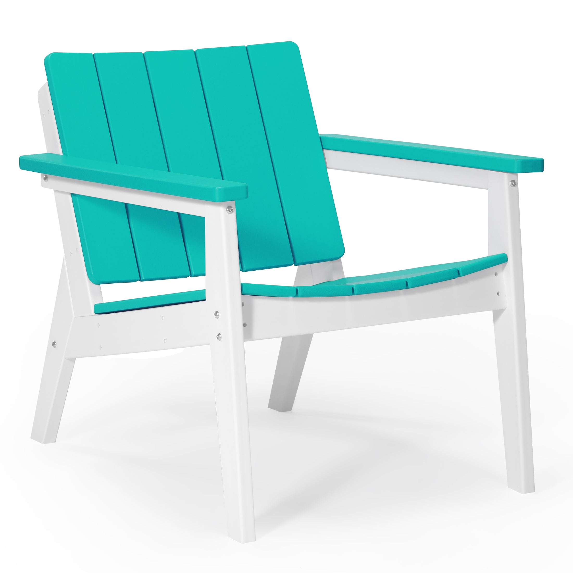 Seaside 3-Piece Outdoor HDPE Conversation Set with Deep Seating Chairs and Round Side Table