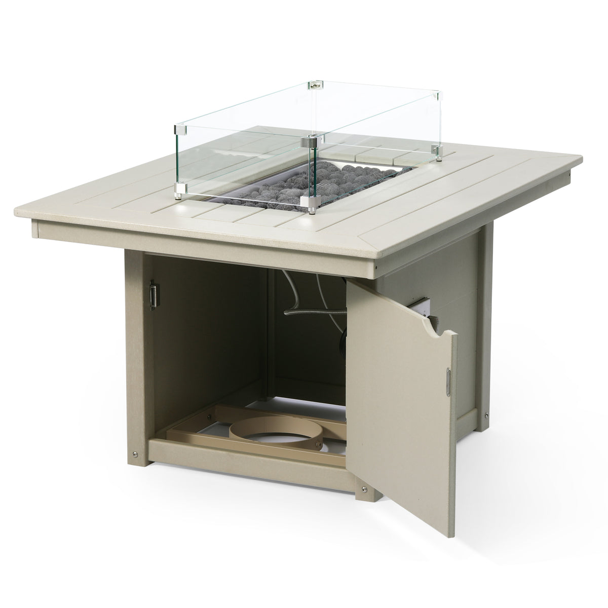 Sol 46" Modern Outdoor 55,000 BTU Patio Gas Propane Rectangle Deck Fire Pit Table