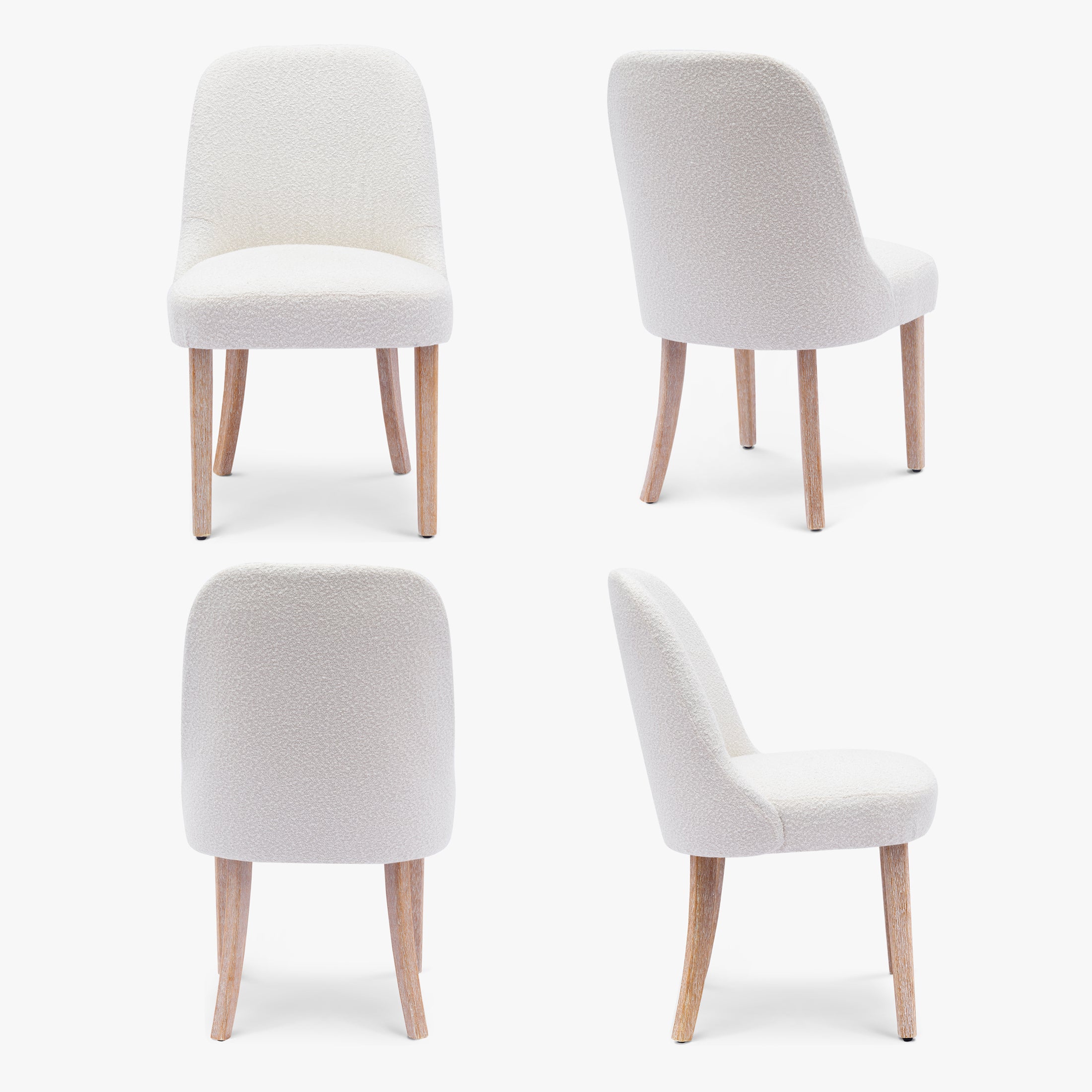 Amélie Mid-Century Modern Upholstered Boucle Dining Chair (Set of 4)