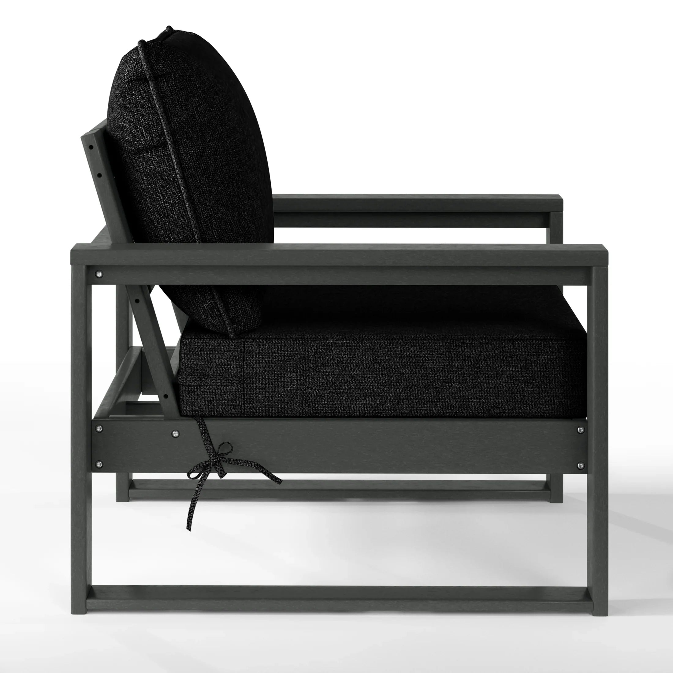Rockaway Outdoor Modern 3-Piece HDPE Patio Sofa Set with Side Table