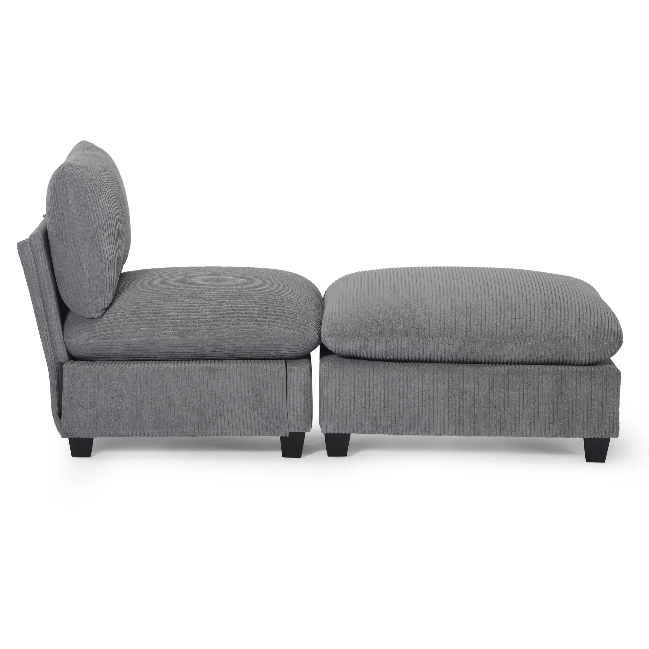 Ava 68.5" Corduroy Upholstered Indoor Chaise Lounge Chair