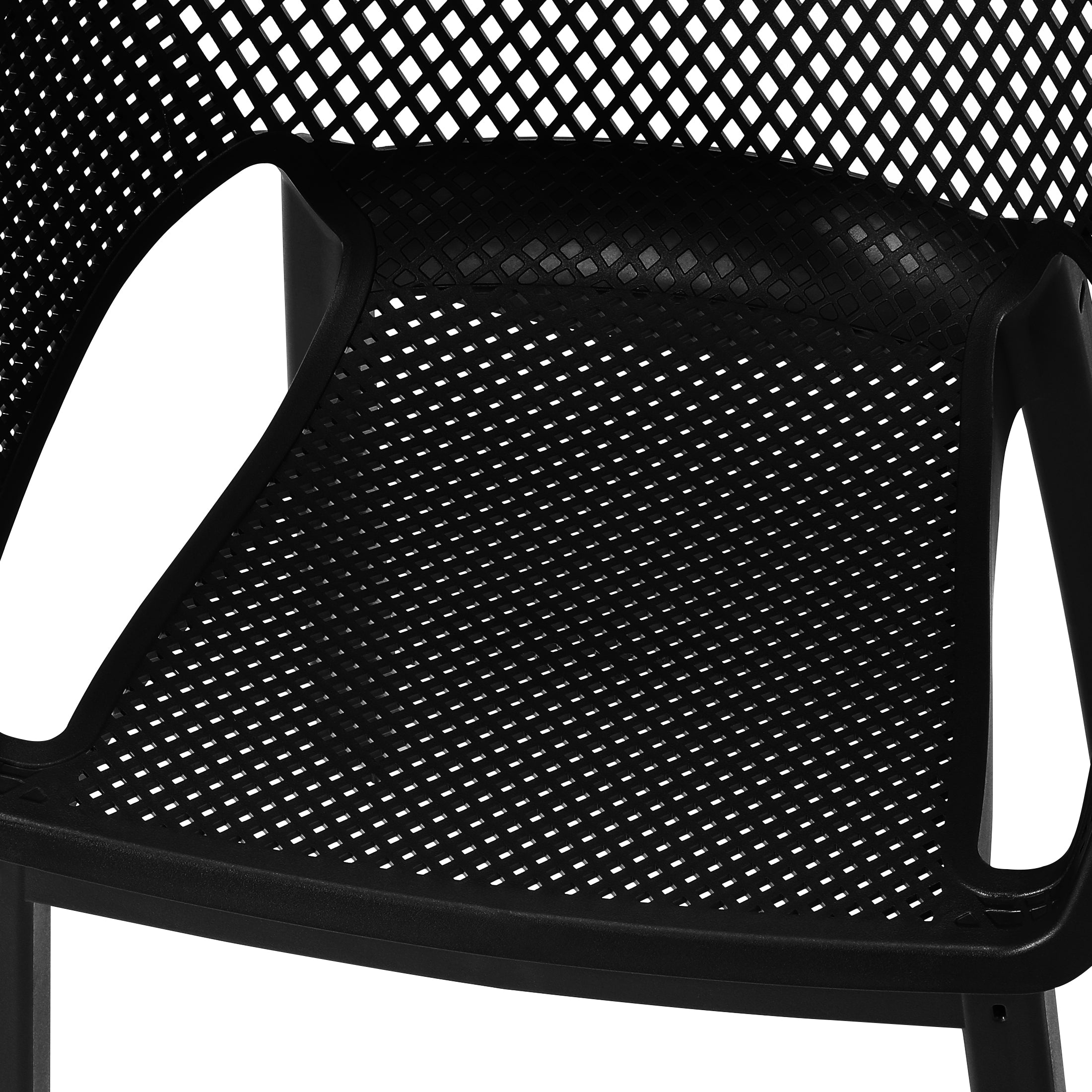 Sunshine Outdoor Modern Stackable Plastic Resin Patio Dining Armchair (Set of 4)