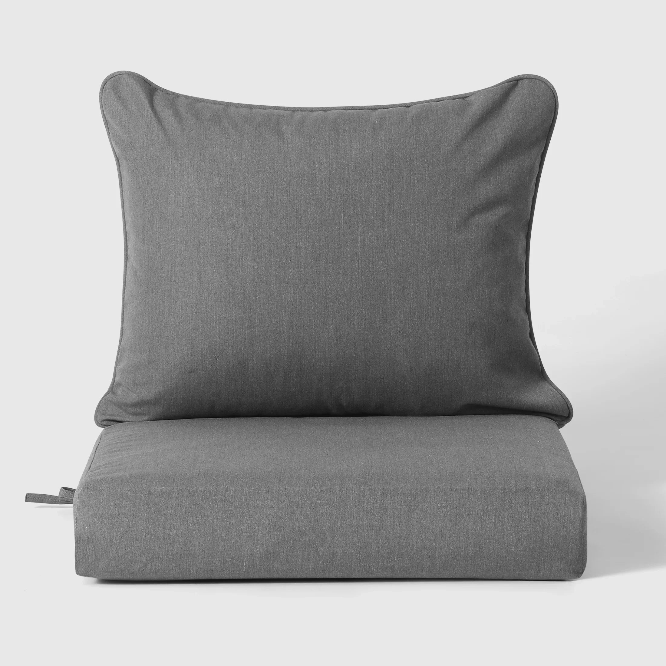 Harmony Water Repellent Outdoor 2-Piece Deep Set Patio Seat Back Chair Cushions, 25" x 25"