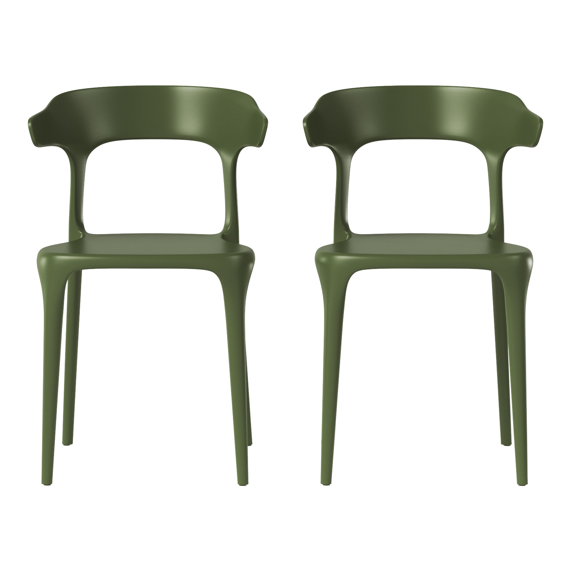 Sunshine Modern Stackable Resin Plastic Patio Dining Chair (Set of 2)