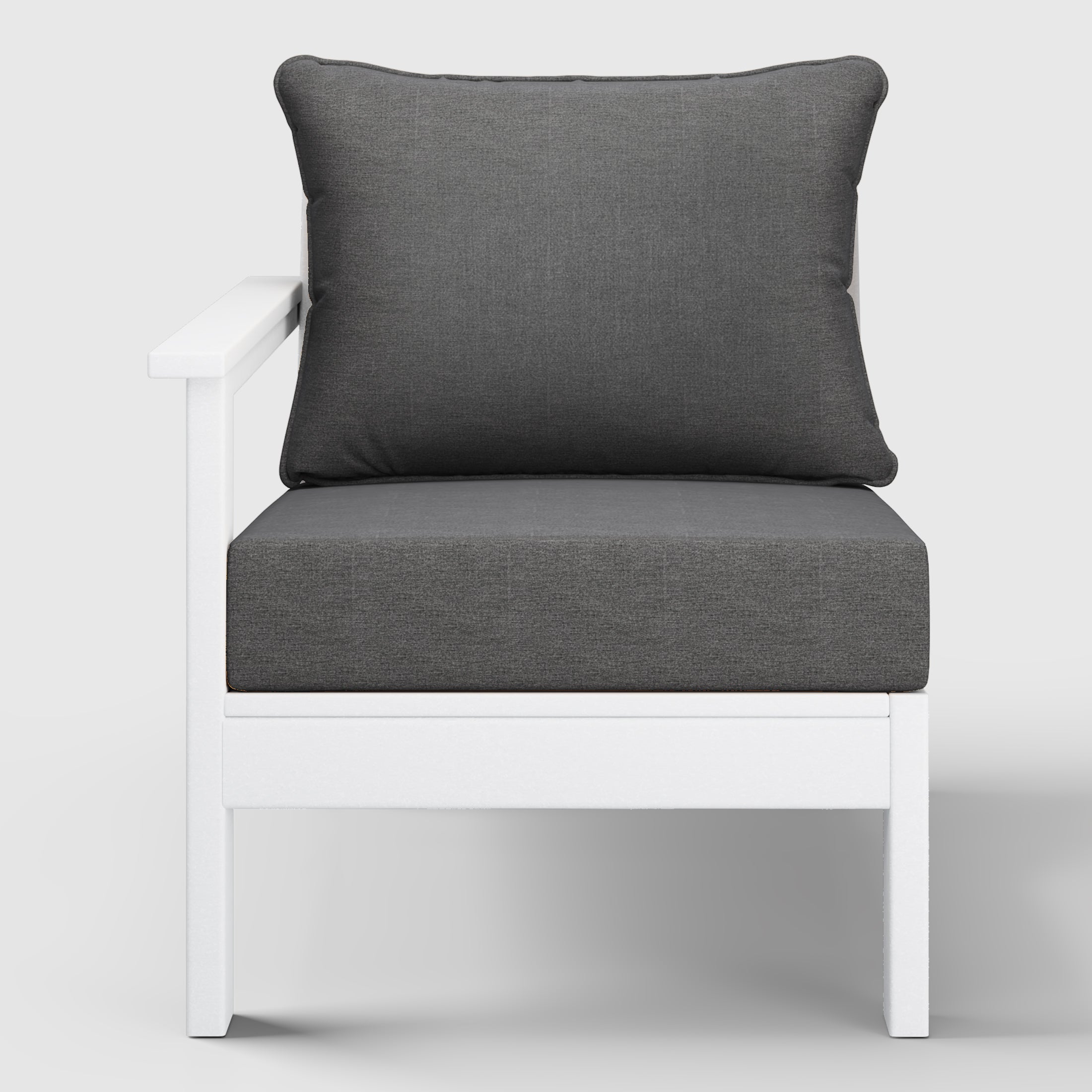 Portsmouth Outdoor Patio HDPE Left Arm Sectional Corner Club Chair with Patio Cushions