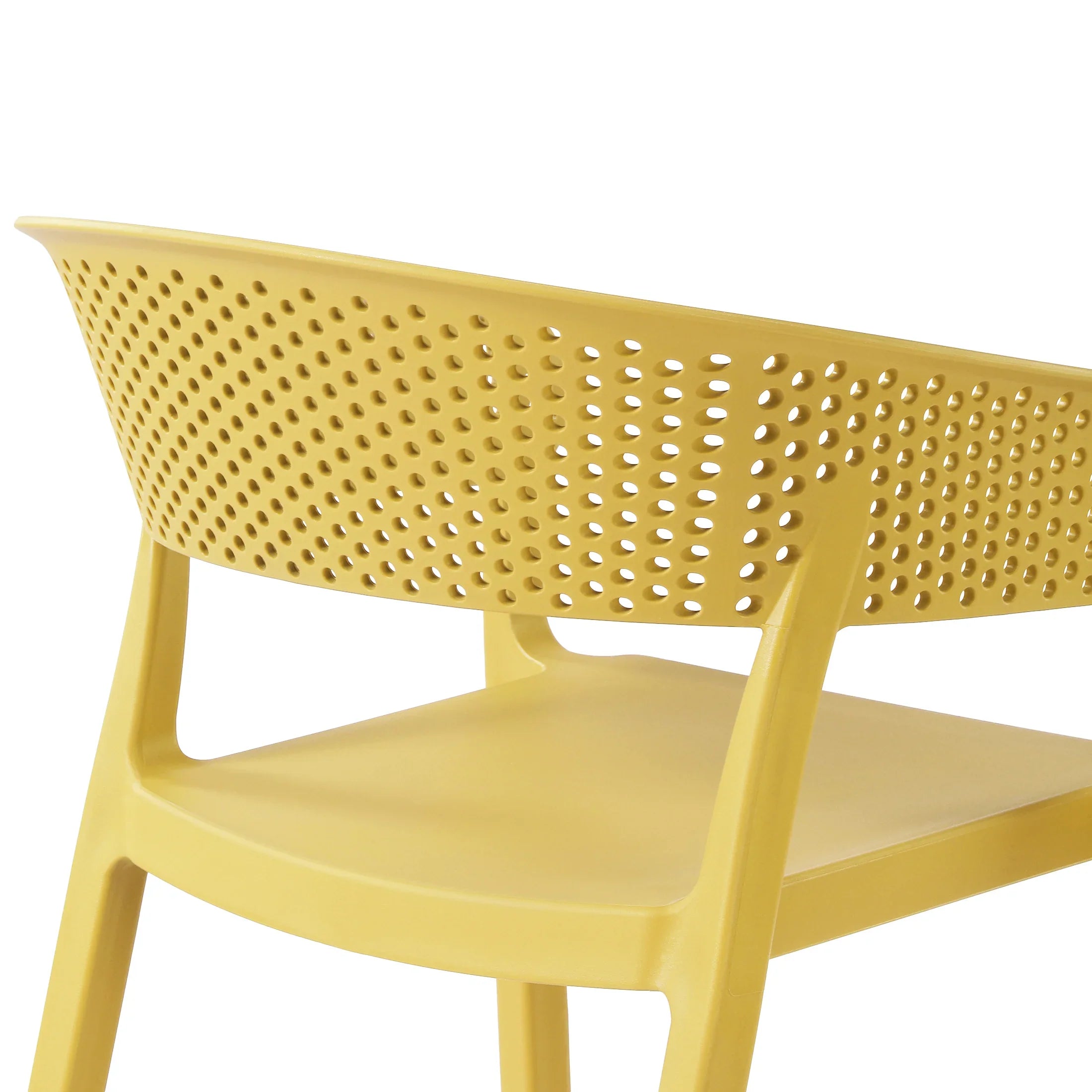 Sunshine Outdoor Modern Stackable Plastic Resin Patio Dining Armchair (Set of 2)