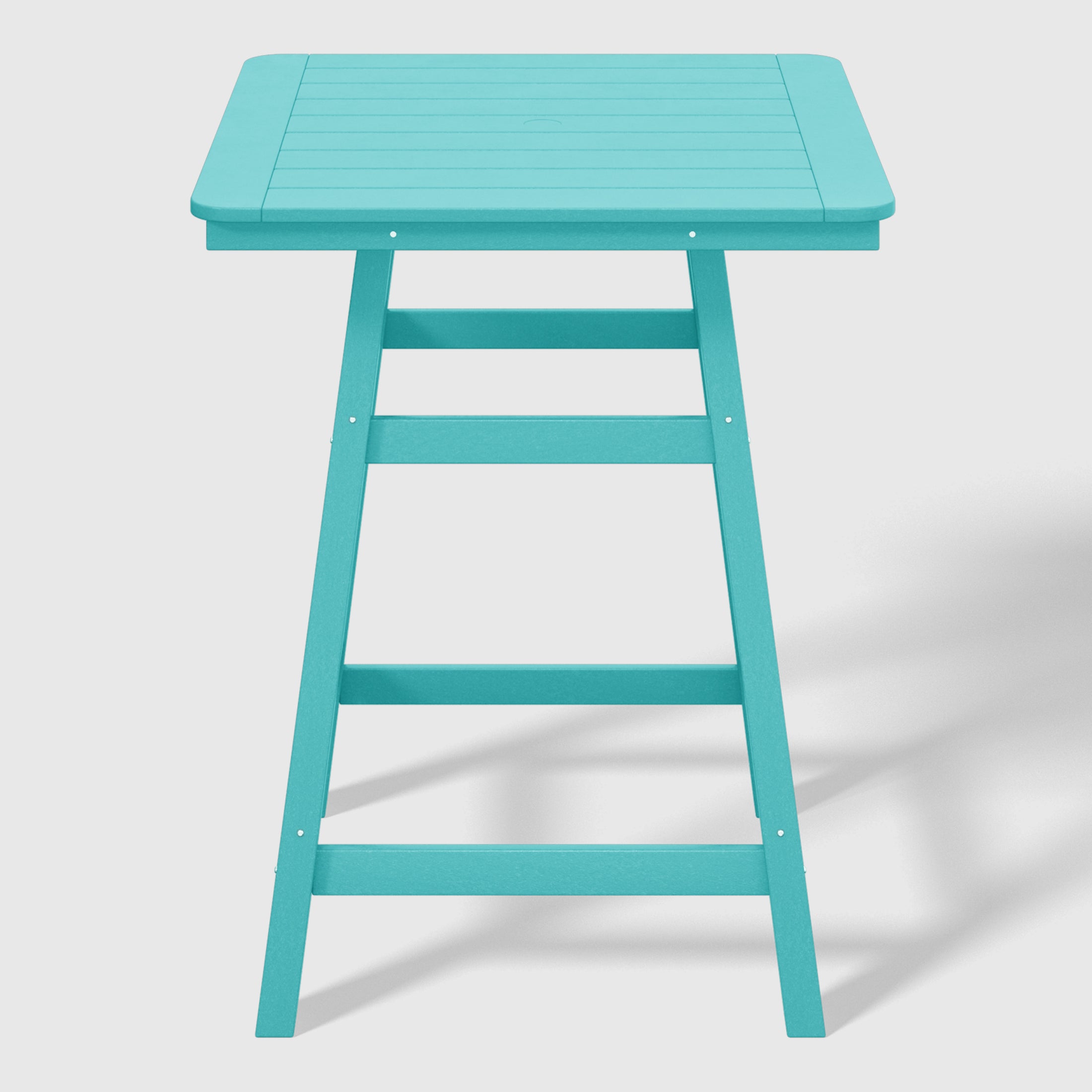 Paradise 30" Square Outdoor Patio Counter High Bistro Bar Table With Umbrella Hole