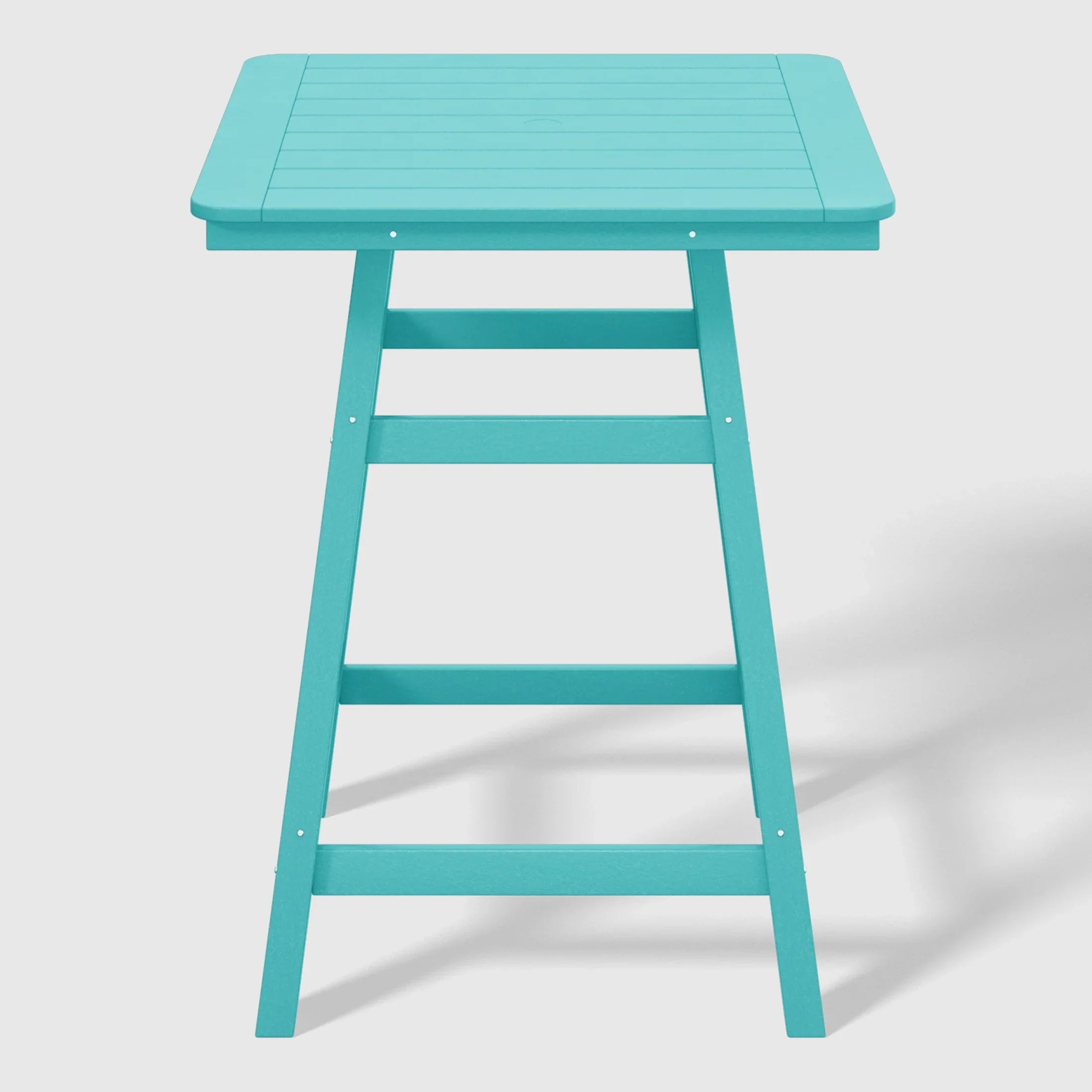 Paradise 30" Square Outdoor Patio Counter High Bistro Bar Table With Umbrella Hole