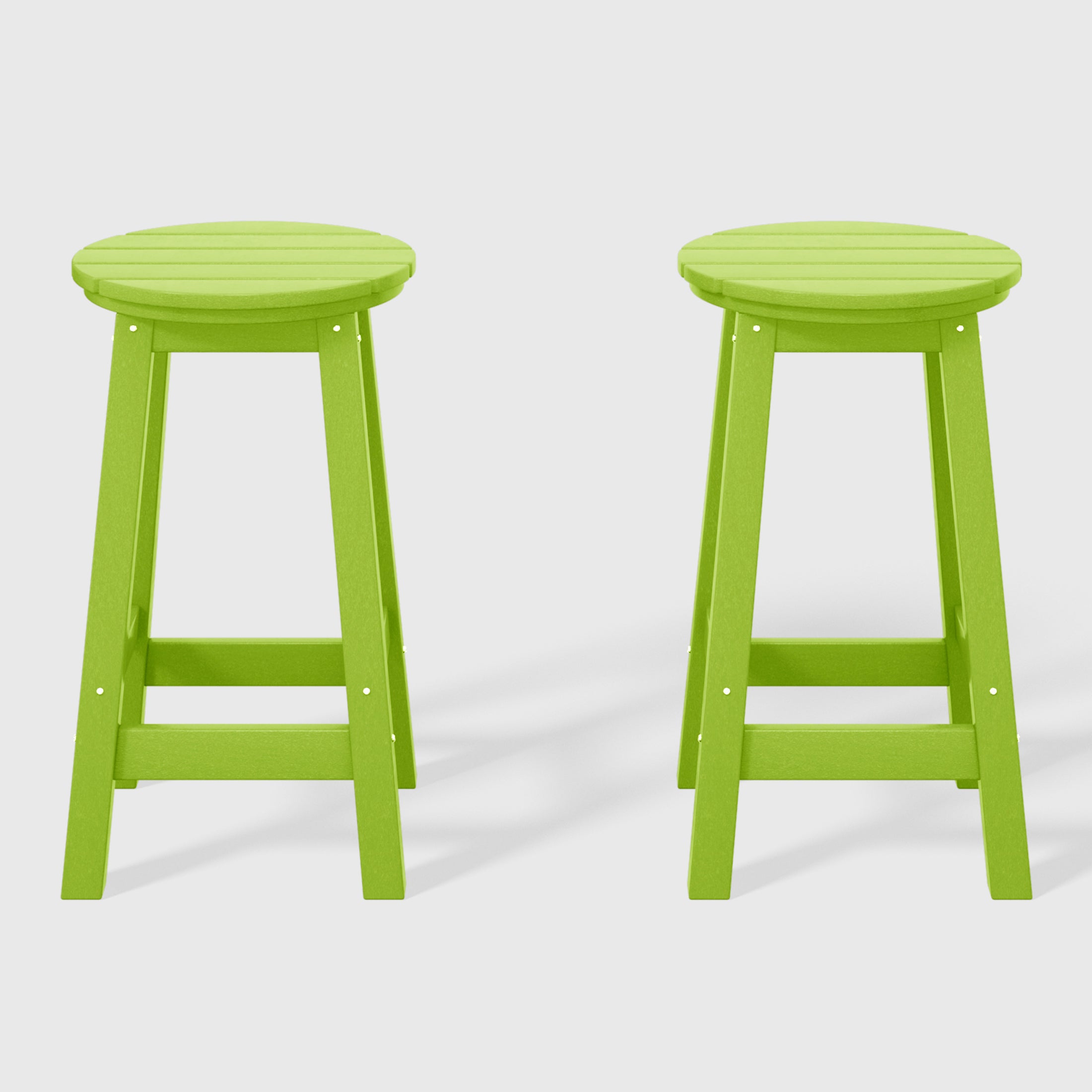 Paradise 24" HDPE Outdoor Patio Round Counter Height Bar Stool Set of 2