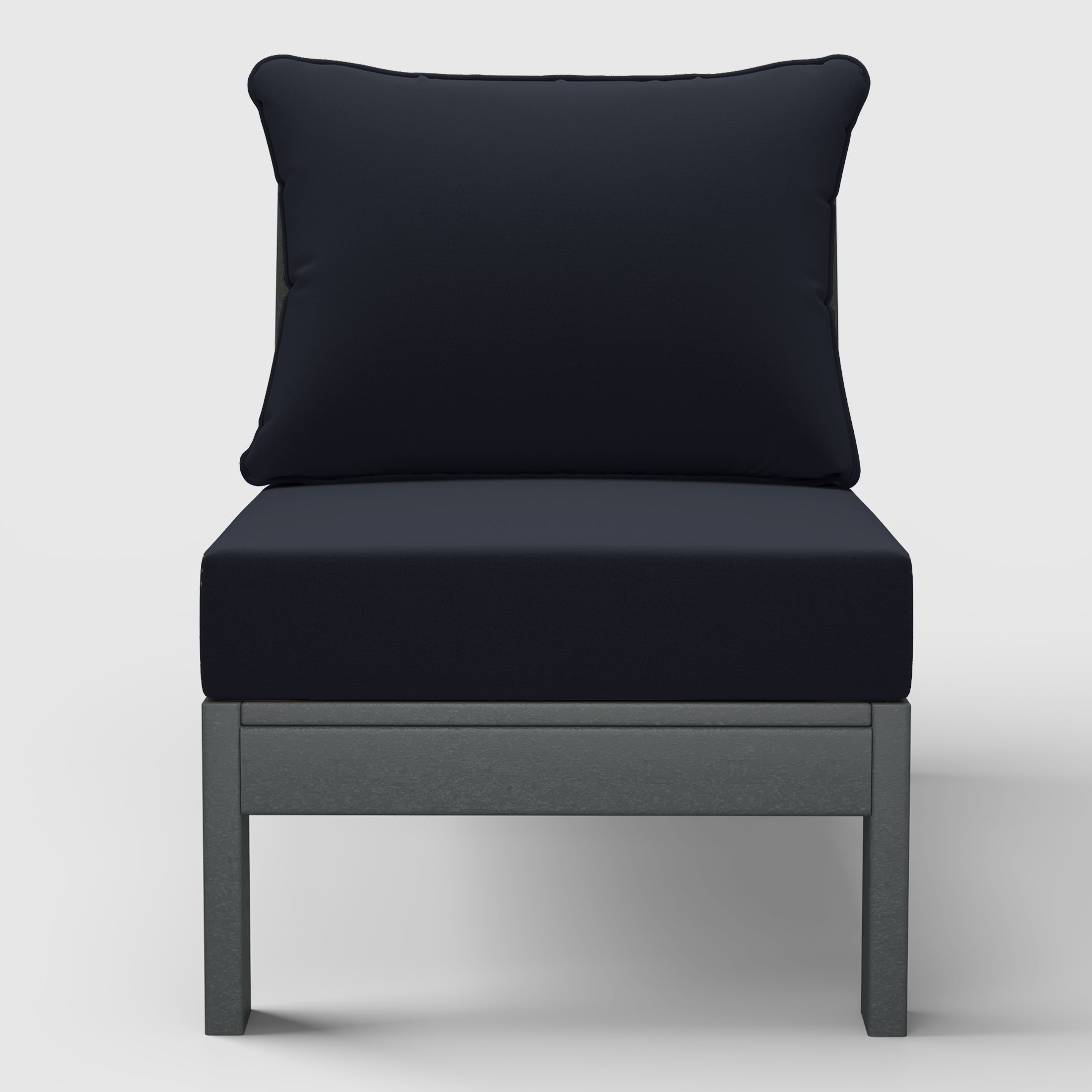 Portsmouth Outdoor HDPE Deep Seating Modular Armless Patio Chair with Patio Cushions