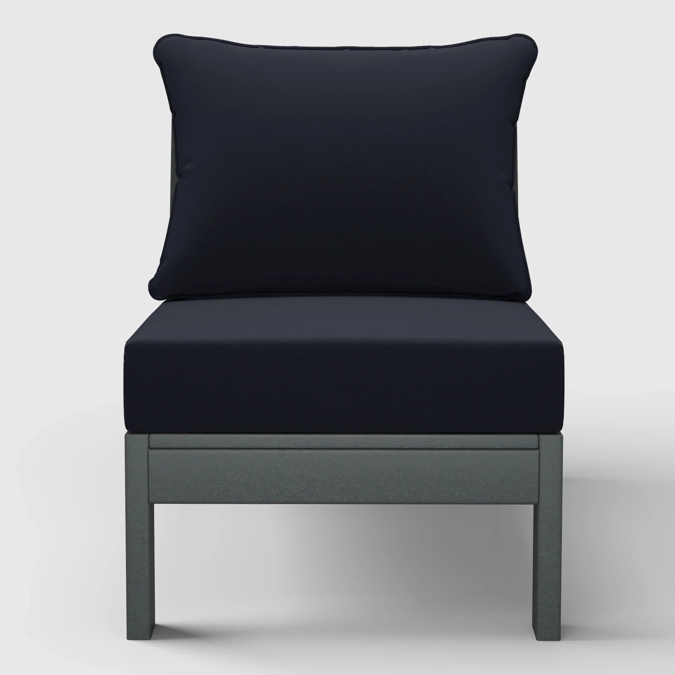 Portsmouth Outdoor HDPE Deep Seating Modular Armless Patio Chair with Patio Cushions