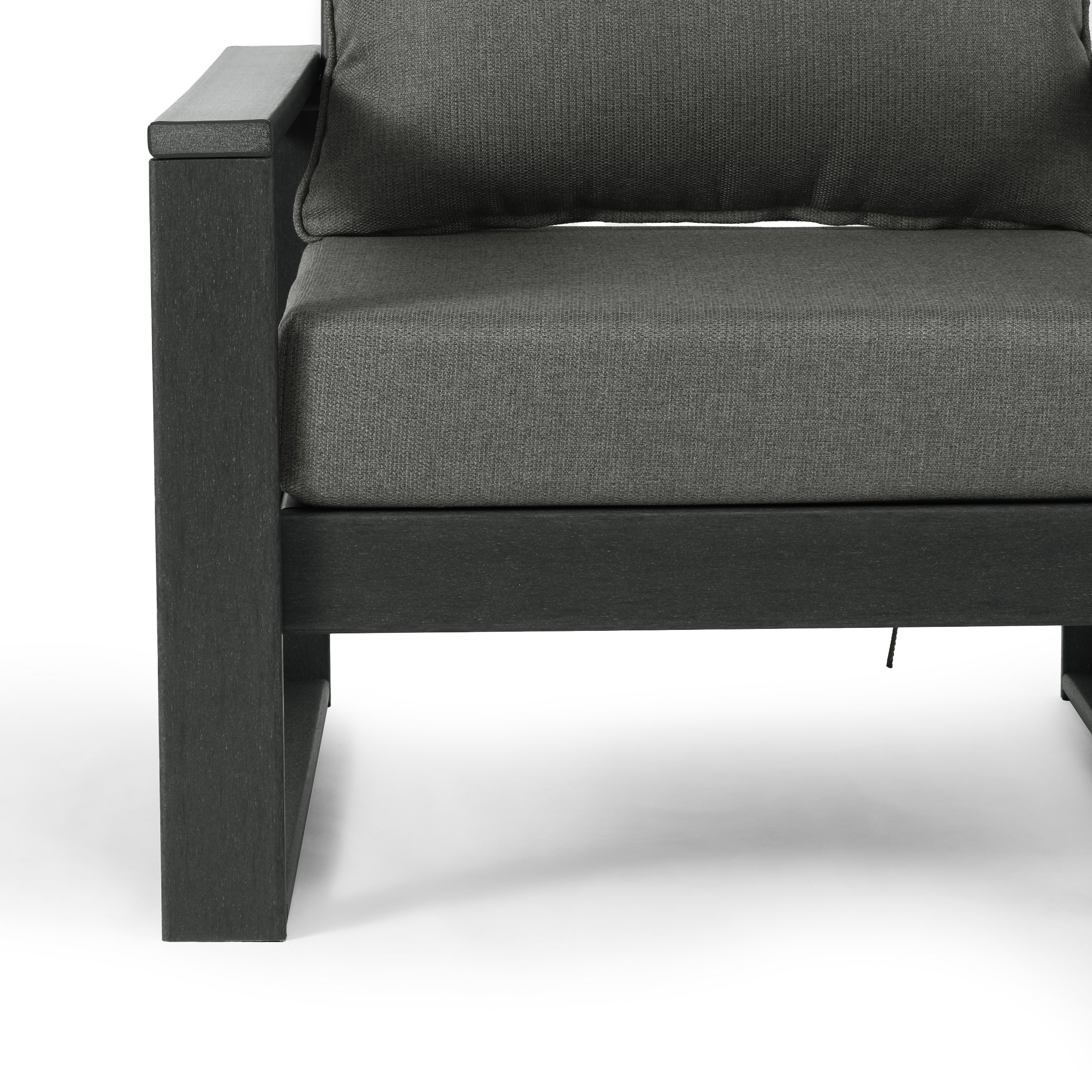 Rockaway Outdoor Modern HDPE Patio Club Chair with Waterproof Deep Seat Cushions