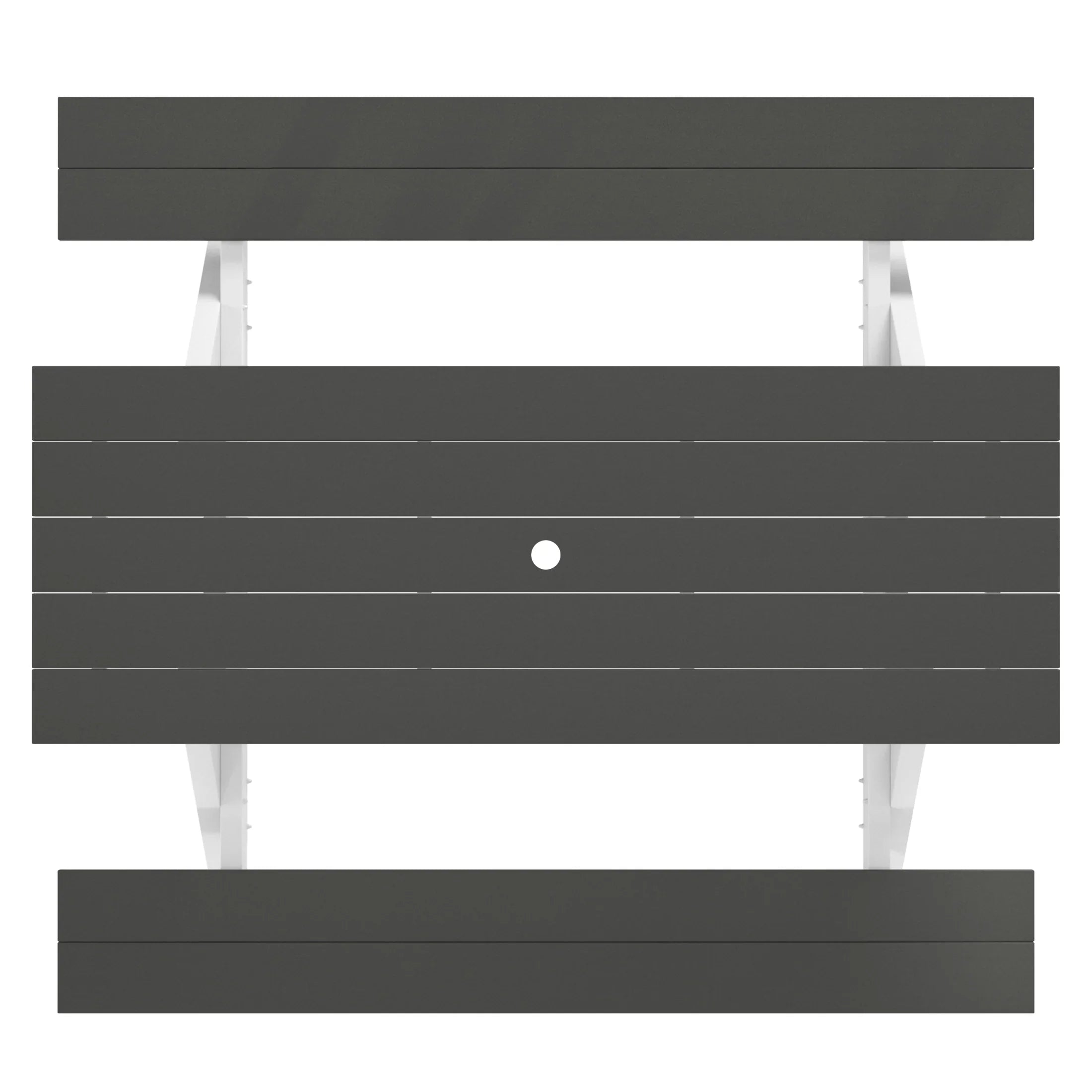 Macon Outdoor 70" HDPE Plastic Picnic Table Bench With Umbrella Hole