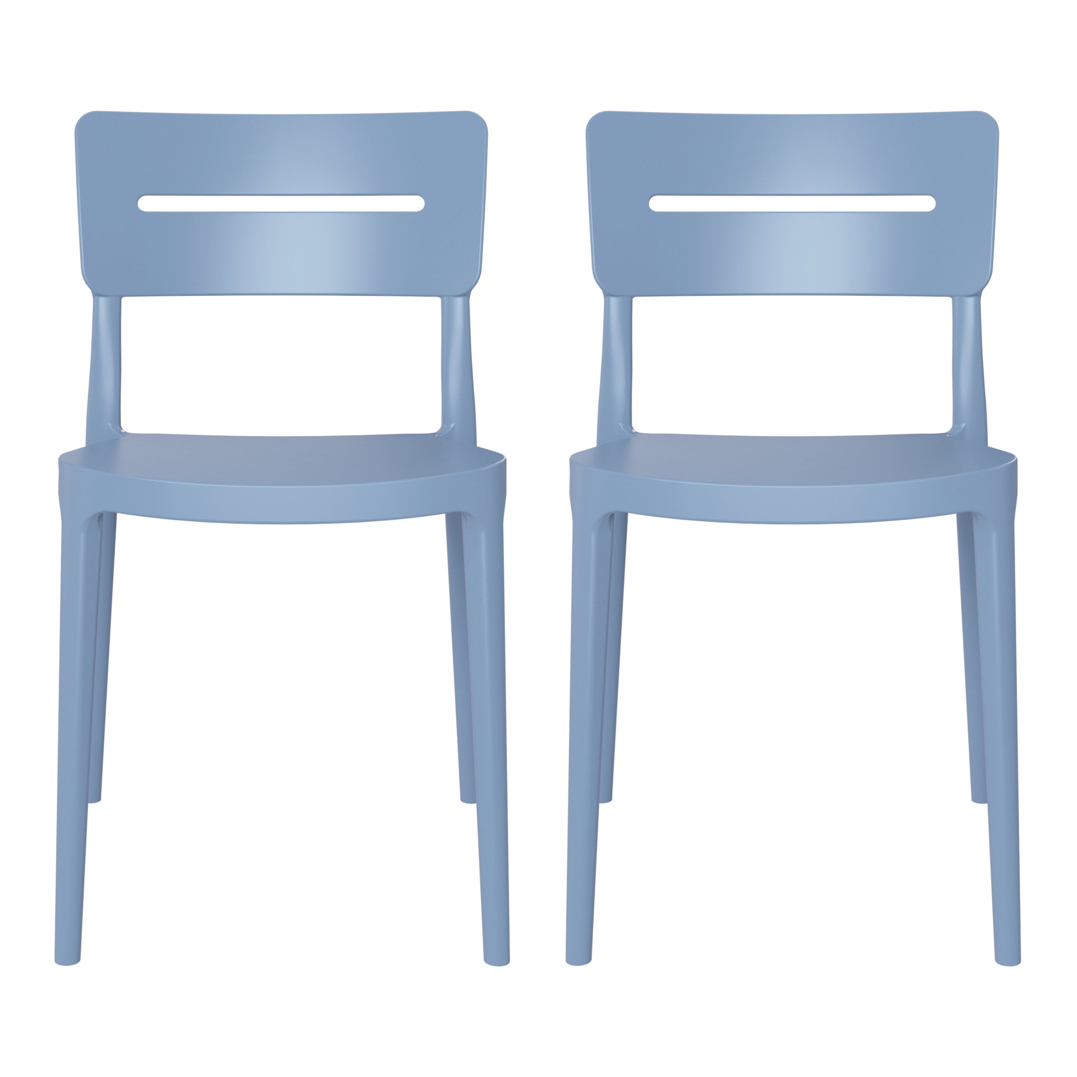 Sunshine Outdoor Modern Stackable Plastic Patio Dining Chairs (Set of 2)