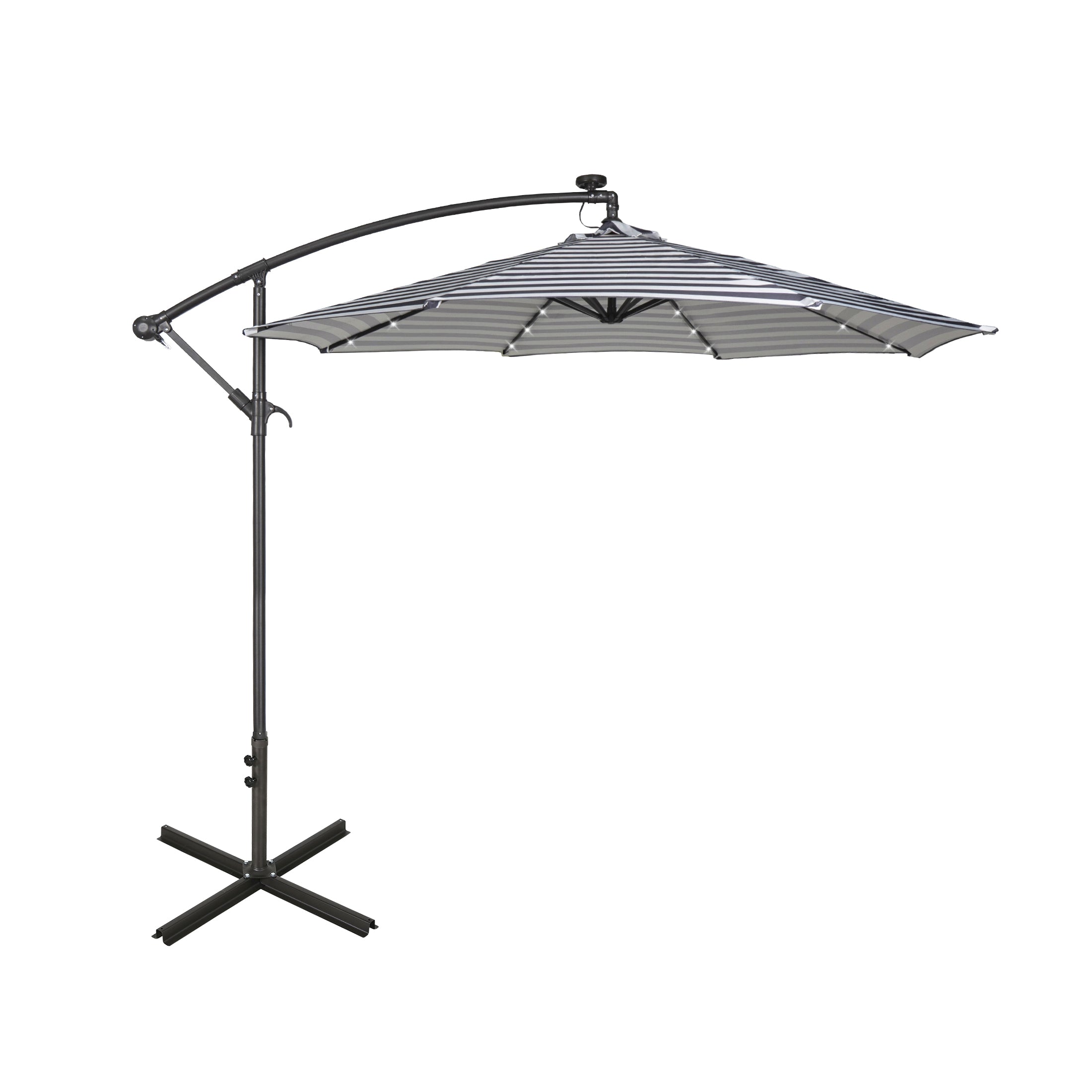 Westlake 10 ft. Outdoor / Paito Cantilever Hanging Umbrella with Solar Power LED lights