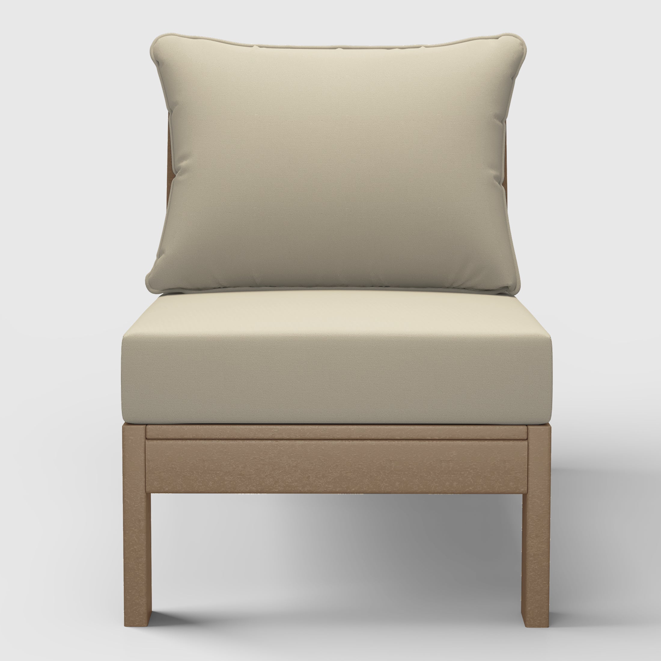 Portsmouth Outdoor HDPE Deep Seating Modular Armless Patio Chair with Patio Cushions