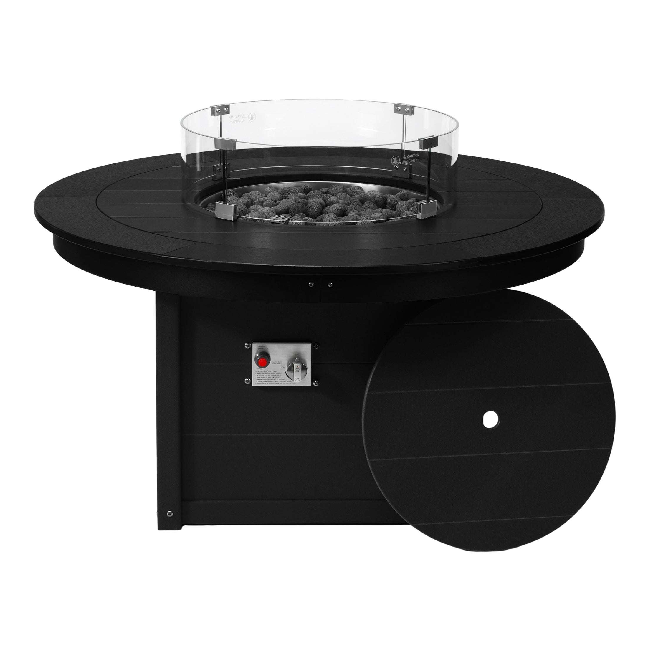Sol 47" Modern Outdoor 55,000 BTU Patio Propane Round Fire Pit Table