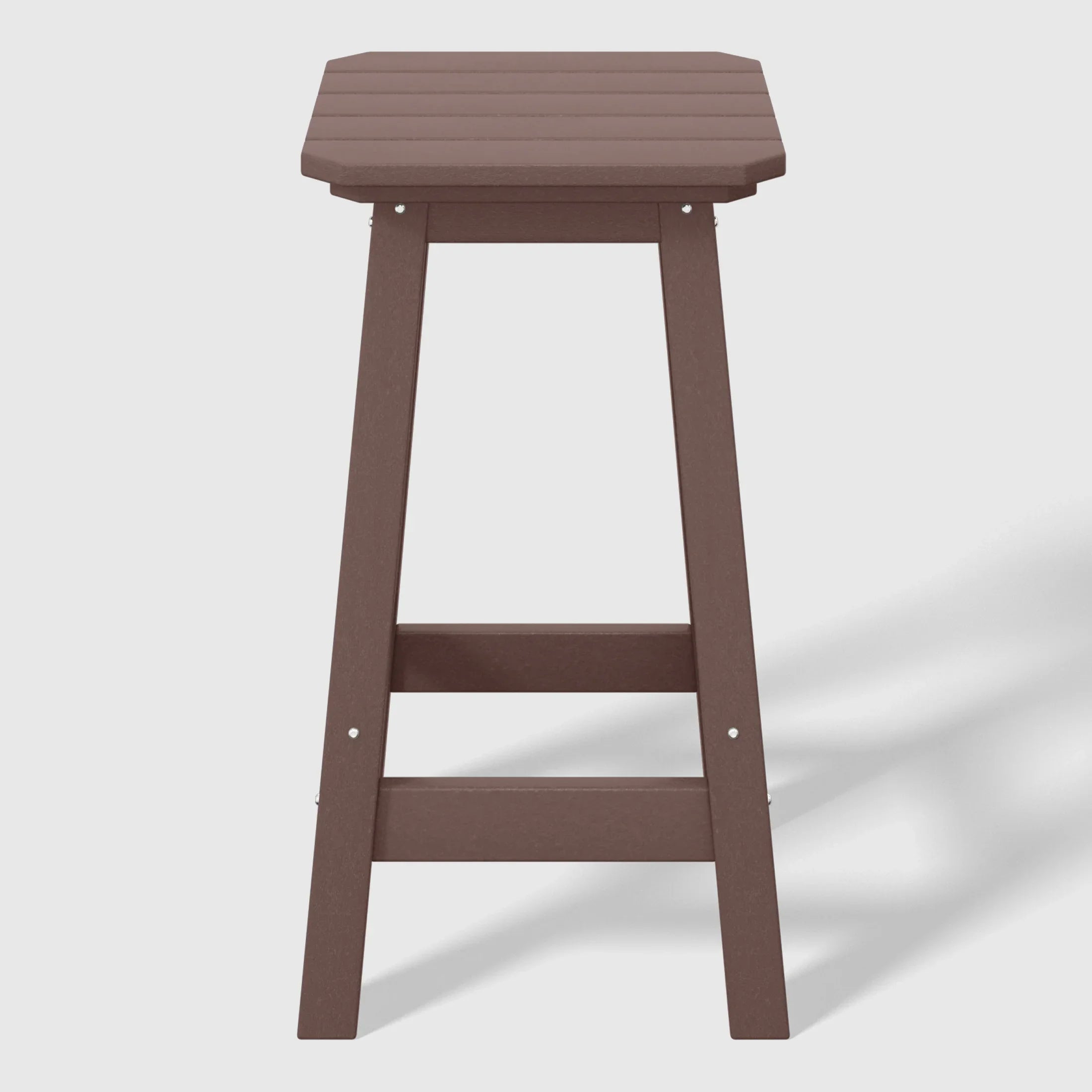 Paradise 24" HDPE Outdoor Patio Counter High Backless Square Bar Stool